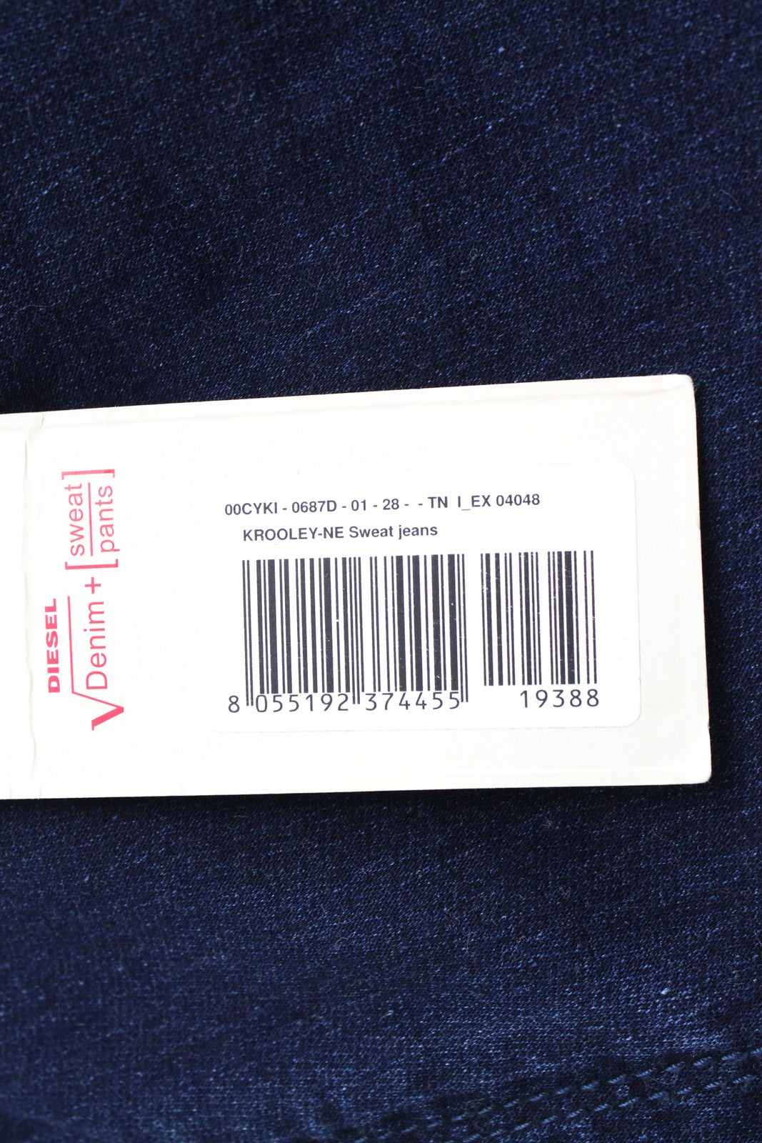 DIESEL Krooley-NE 0687D Men's W28 Slim Fit Jogg Sweat Blue Stretchy Jeans