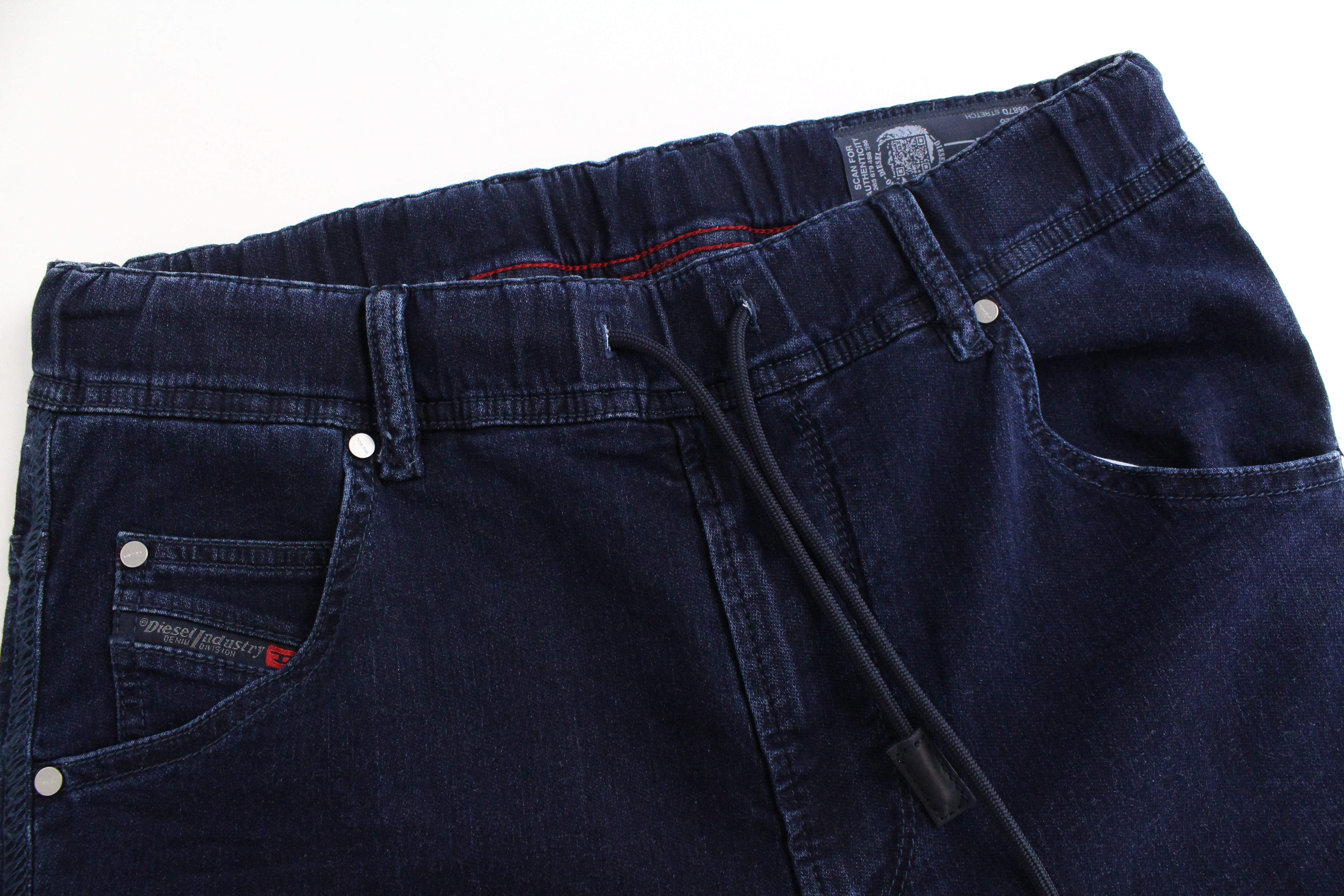 DIESEL Krooley-NE 0687D Men's W28 Slim Jogg Sweat Blue Jeans Drawstrings