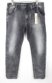DIESEL Krooley-NE 0855B Men's W38 Slim Carrot Fit Jogg Mid-Grey Stretch Jeans