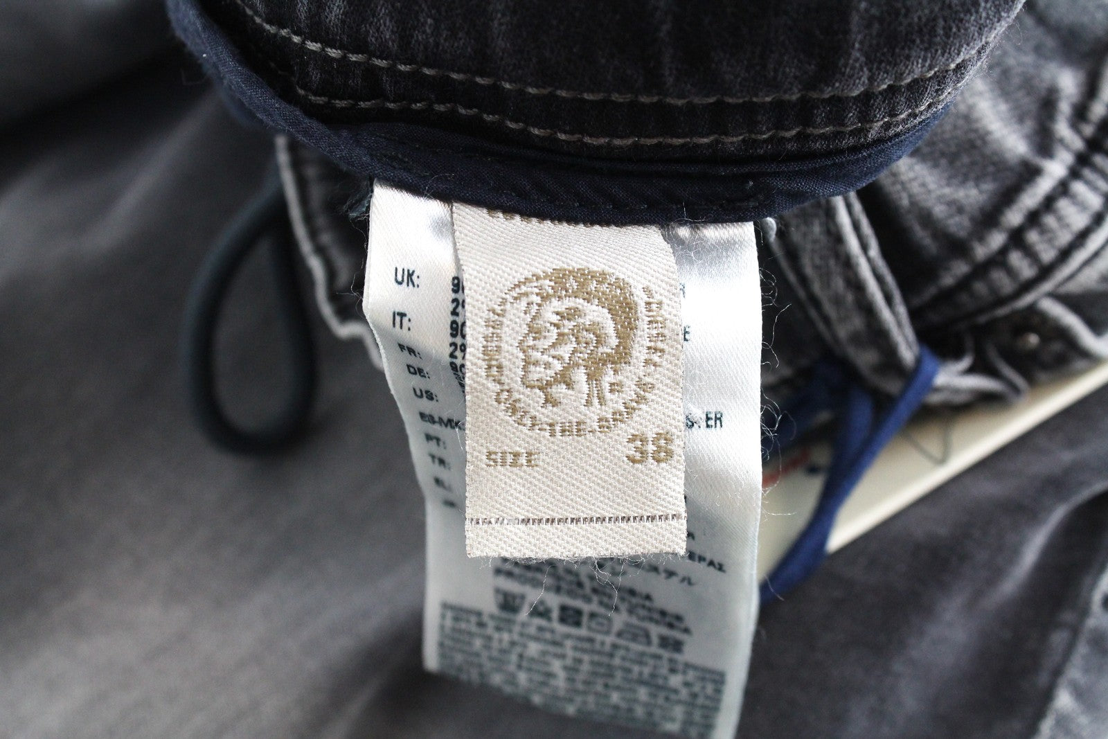 DIESEL Krooley-NE 0855B Men's W38 Slim Carrot Fit Jogg Mid-Grey Stretch Jeans