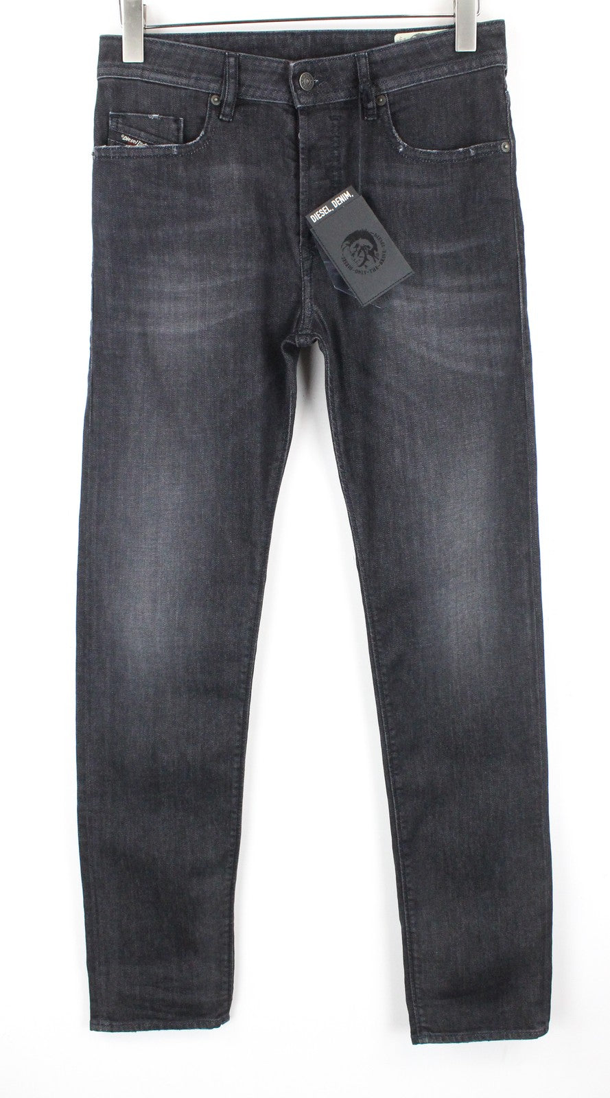 DIESEL Buster 082AS Men's W28/L32 Grey Stretch Jeans Button Slim Tapered Fit