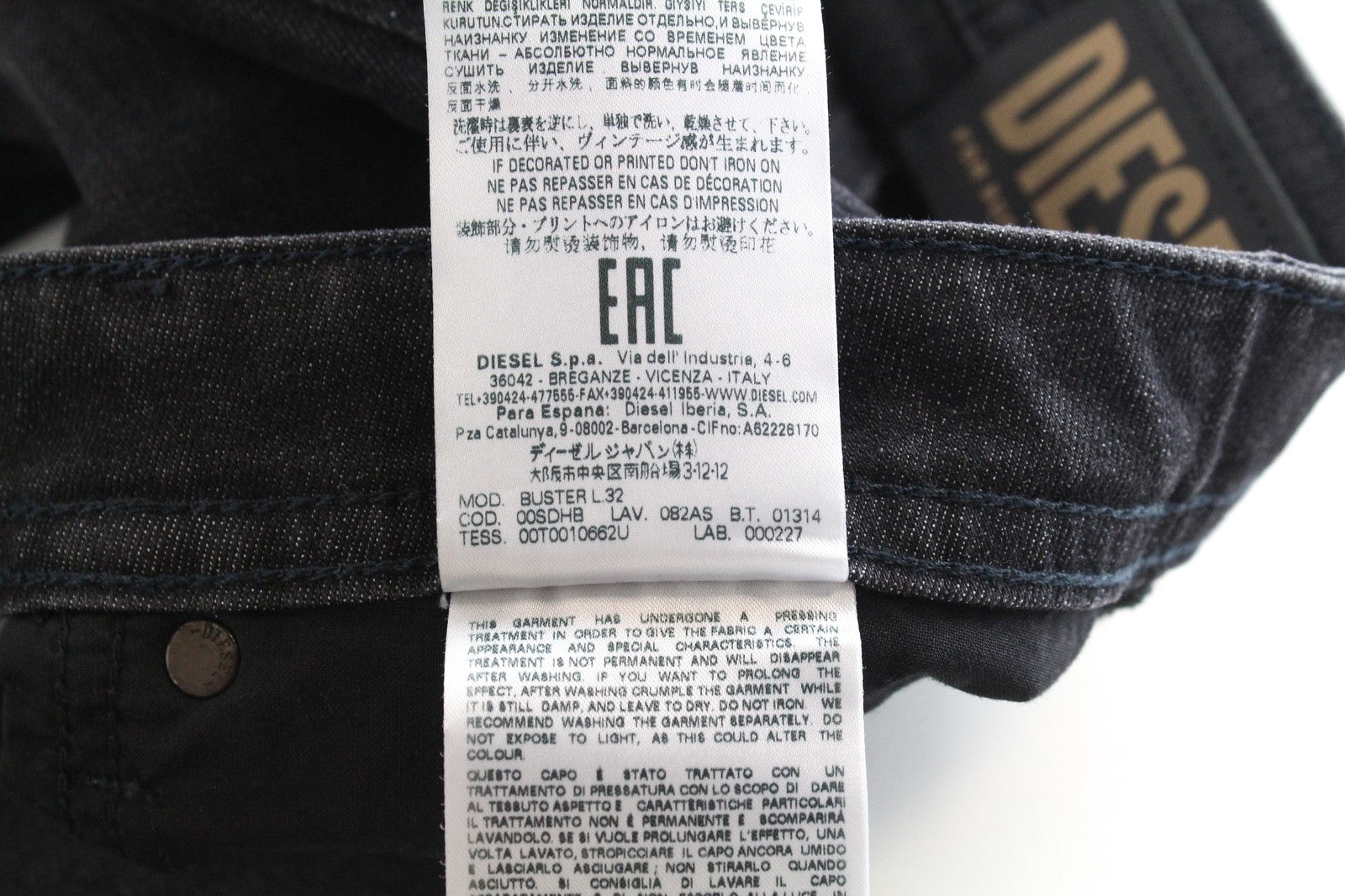 DIESEL Buster 082AS Men's W28/L32 Grey Stretch Jeans Button Slim Tapered Fit