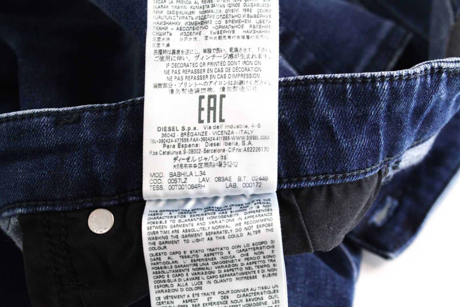 DIESEL Babhila 083AE Women's W31/L34 Dark Blue Skinny Fit Stretch Jeans