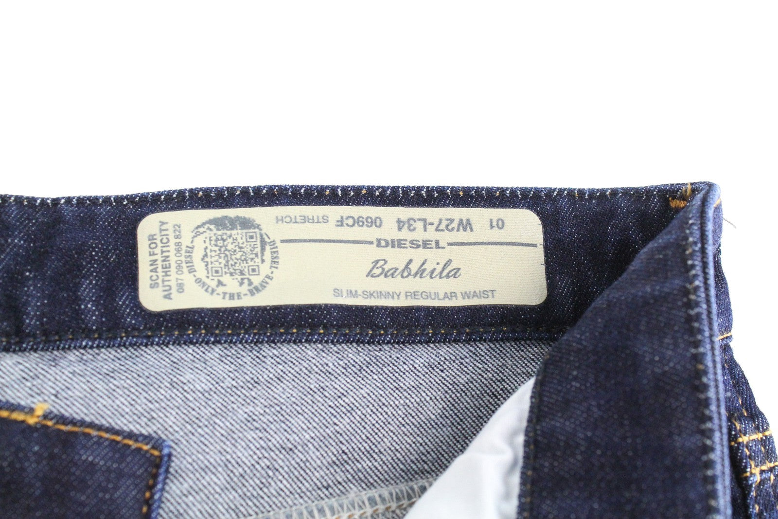 DIESEL Babhila 069CF Women's W27/L34 Blue Stretch Regular Slim Fit Jeans