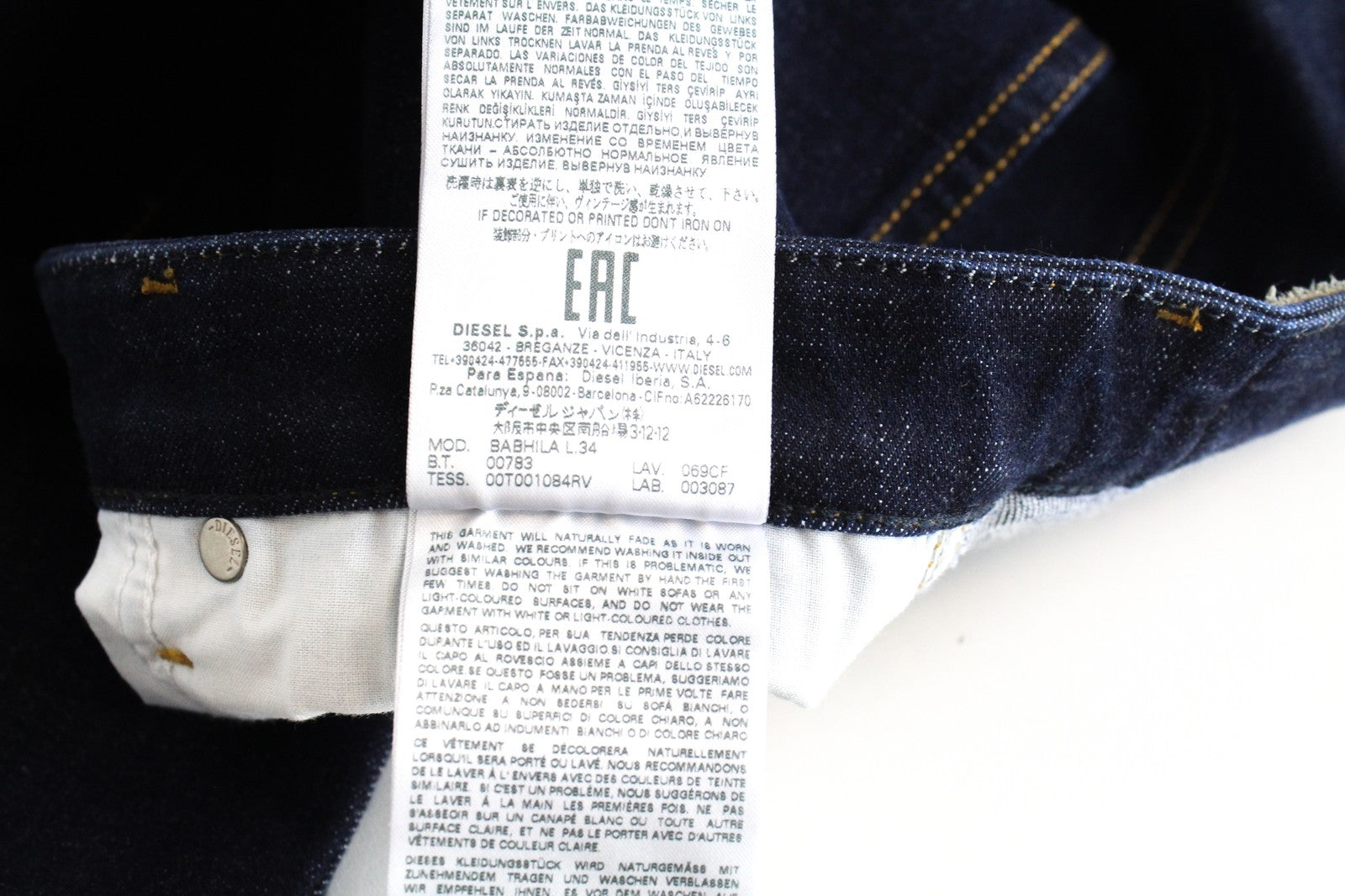 DIESEL Babhila 069CF Women's W27/L34 Blue Stretch Regular Slim Fit Jeans