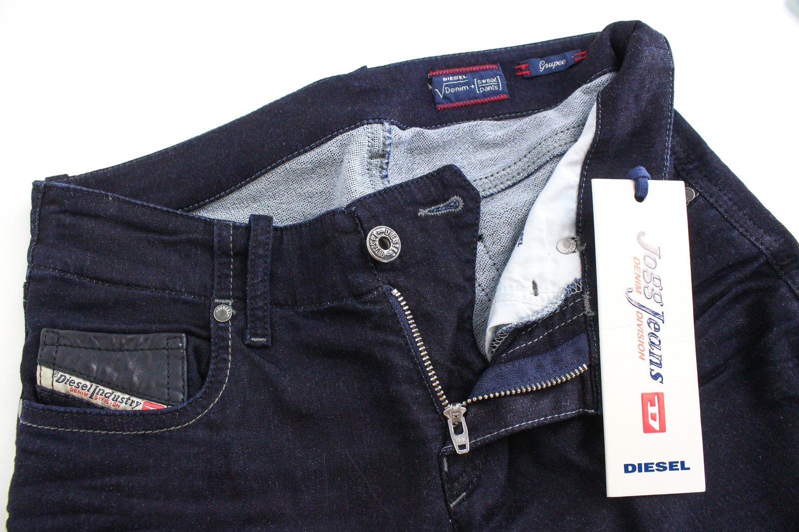 DIESEL Grupee-NE 0600V Women's W25 Blue Jogg Sweat Jeans Slim Skinny Stretch