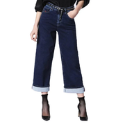 DIESEL Widee-NE 0686X Women's W23 Cropped Straight Jeans Blue Jogg Sweat