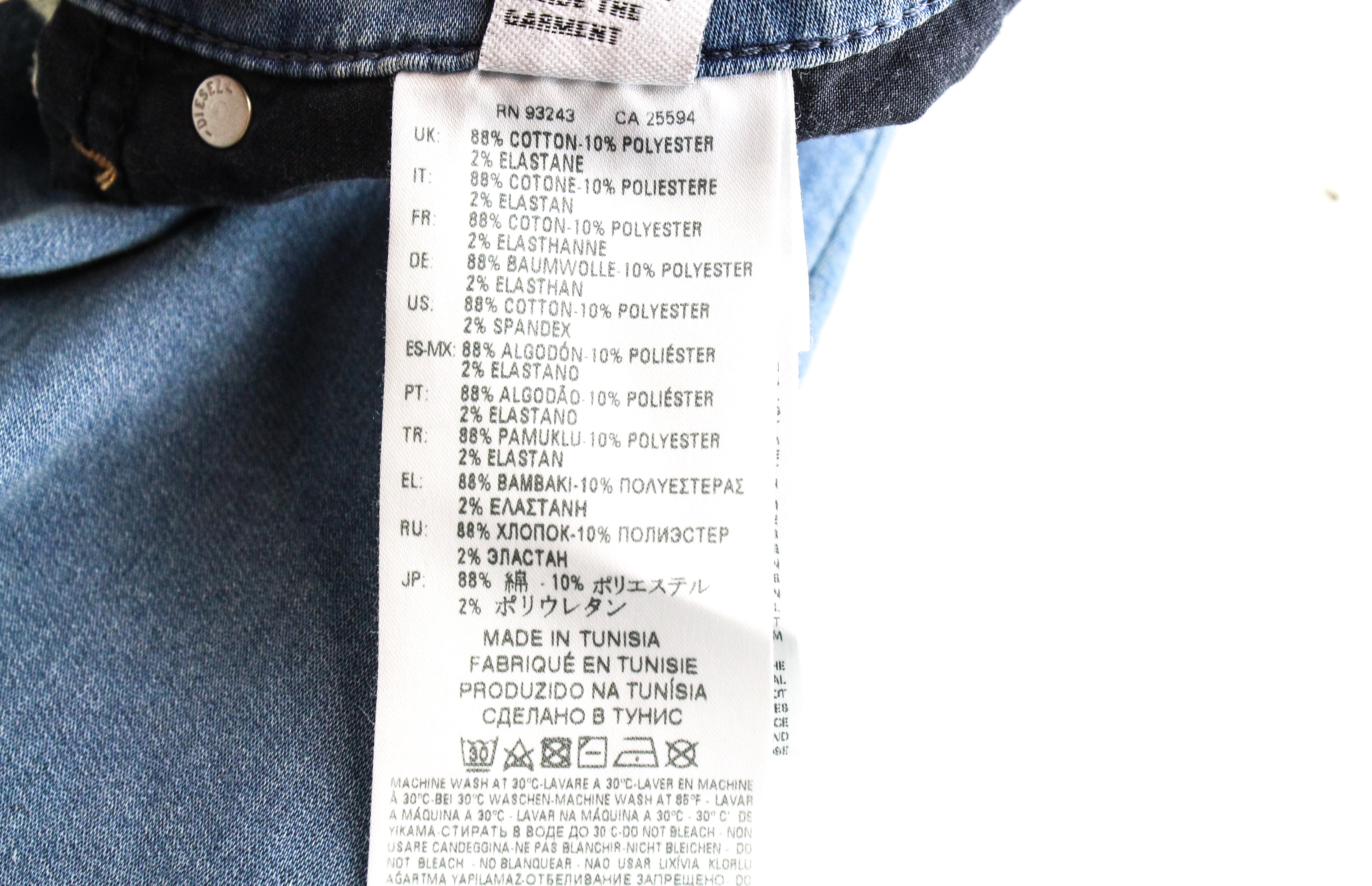 DIESEL Widee-NE 0699A Women's W25 Cropped Blue Straight Jogg Sweat Jeans