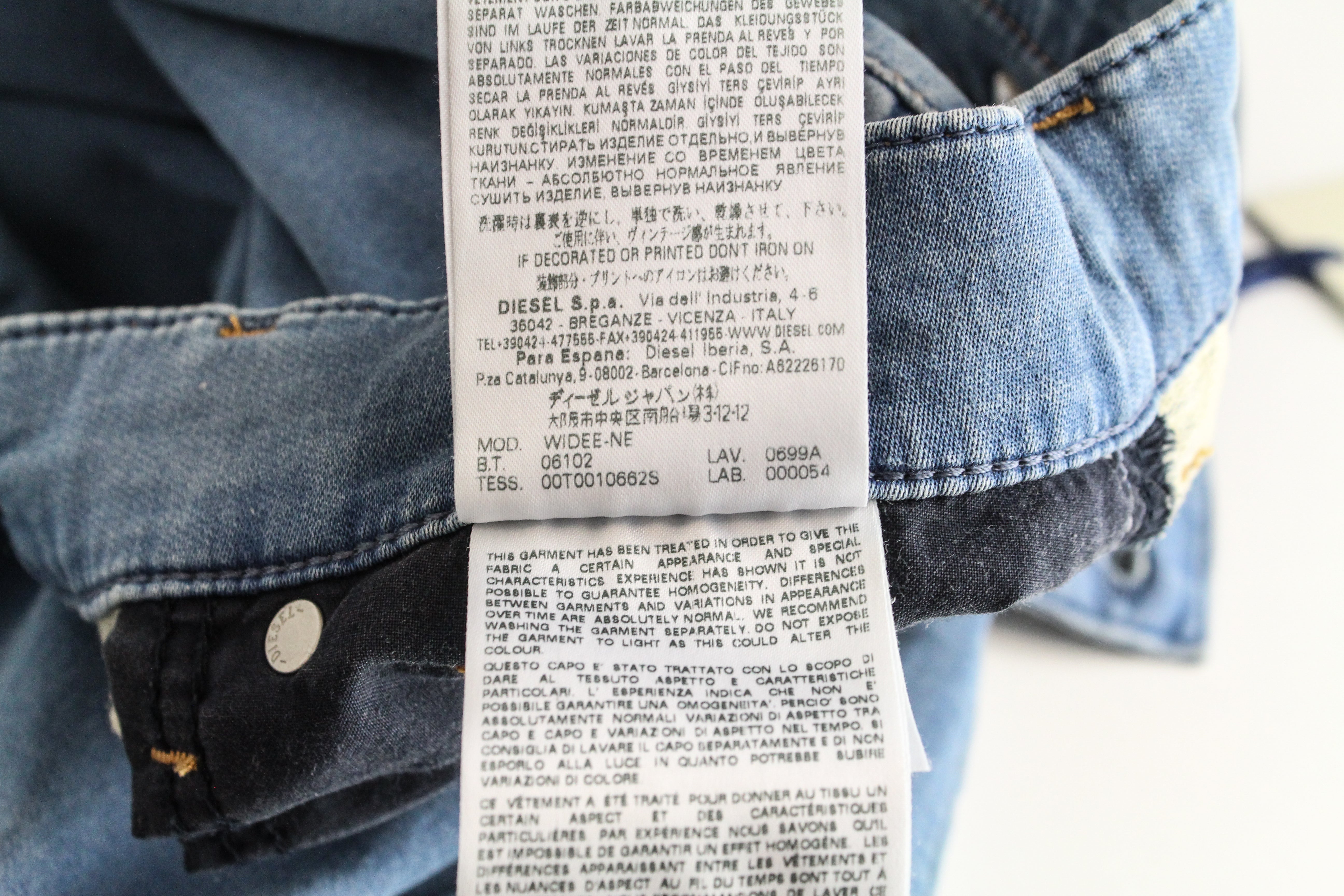 DIESEL Widee-NE 0699A Women's W25 Cropped Blue Straight Jogg Sweat Jeans