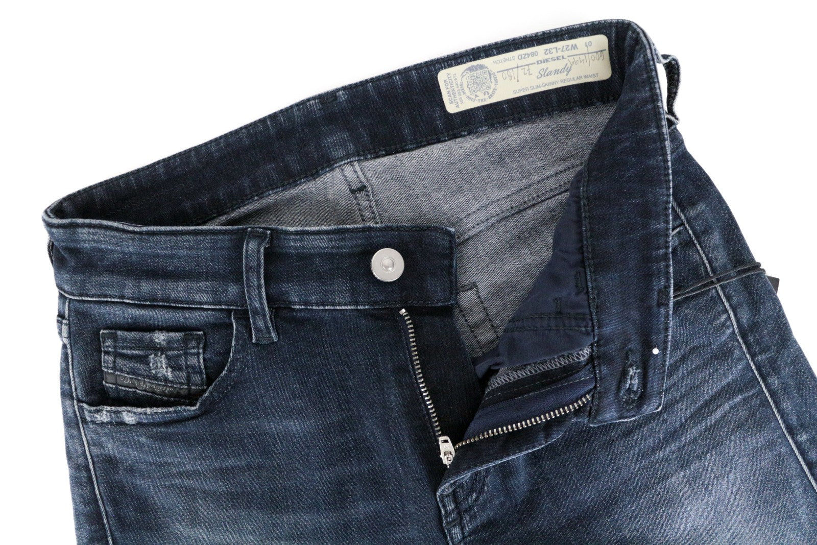 DIESEL Slandy 084ZD Women's W27/L32 Skinny Washed Slim Fit Stretch Blue Jeans