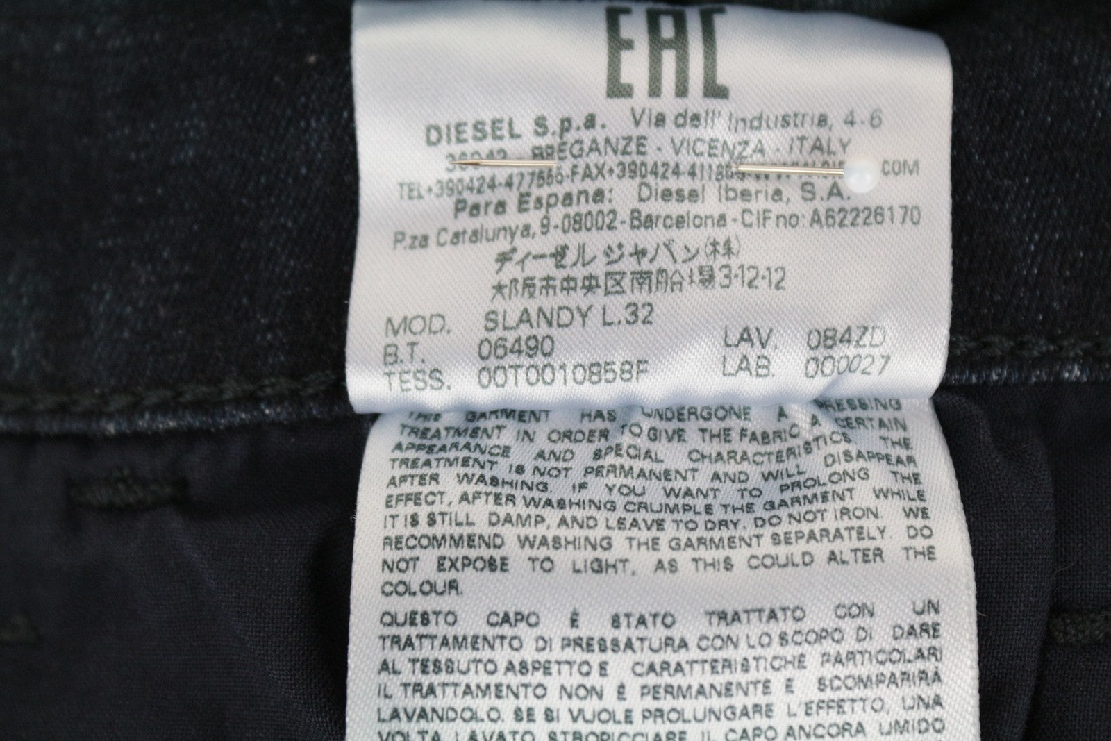 DIESEL Slandy 084ZD Women's W27/L32 Skinny Washed Slim Fit Stretch Blue Jeans