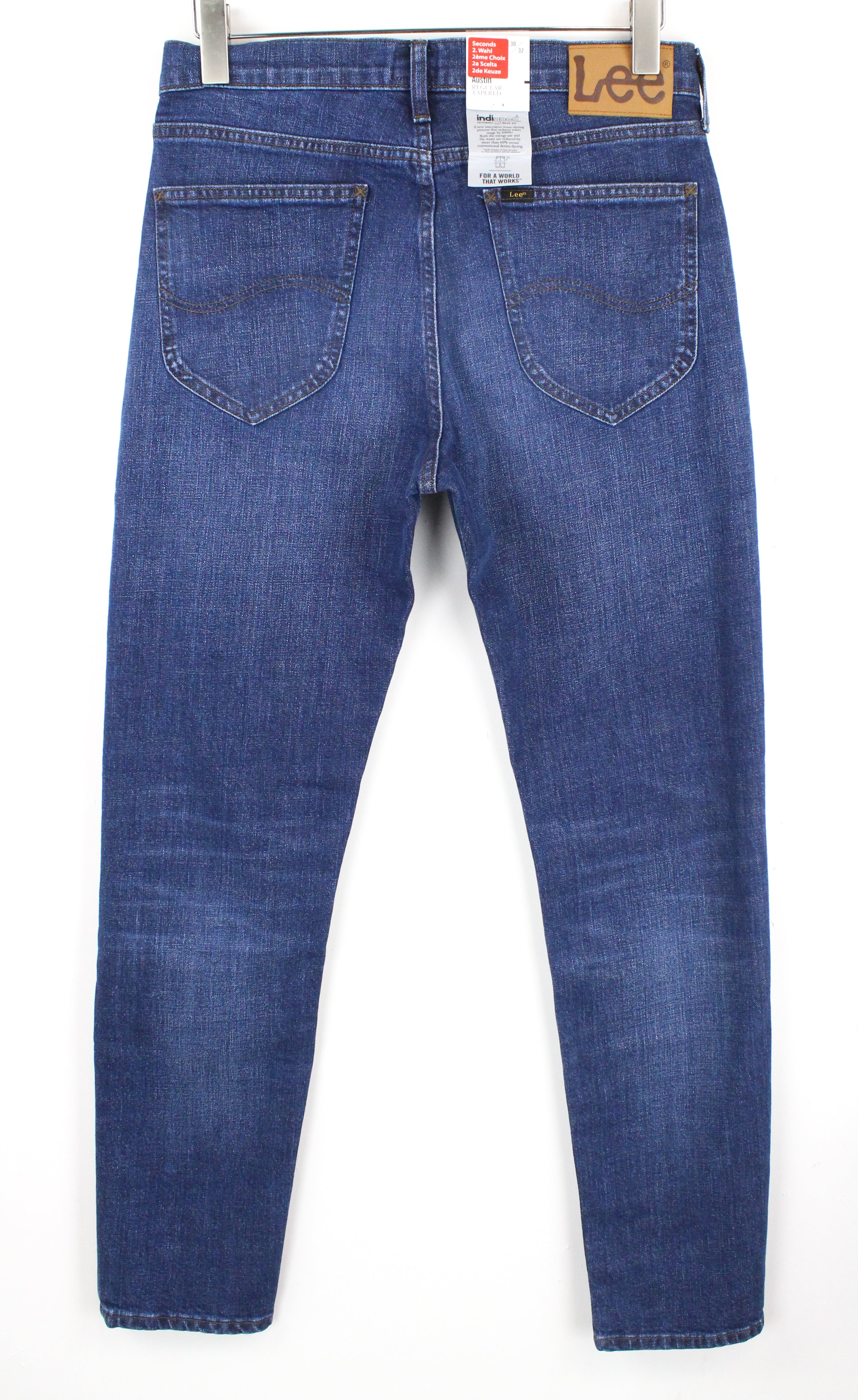 LEE Austin Men's W30/L32 Tapered Dark Blue Mid-Rise Stretch Regular Fit