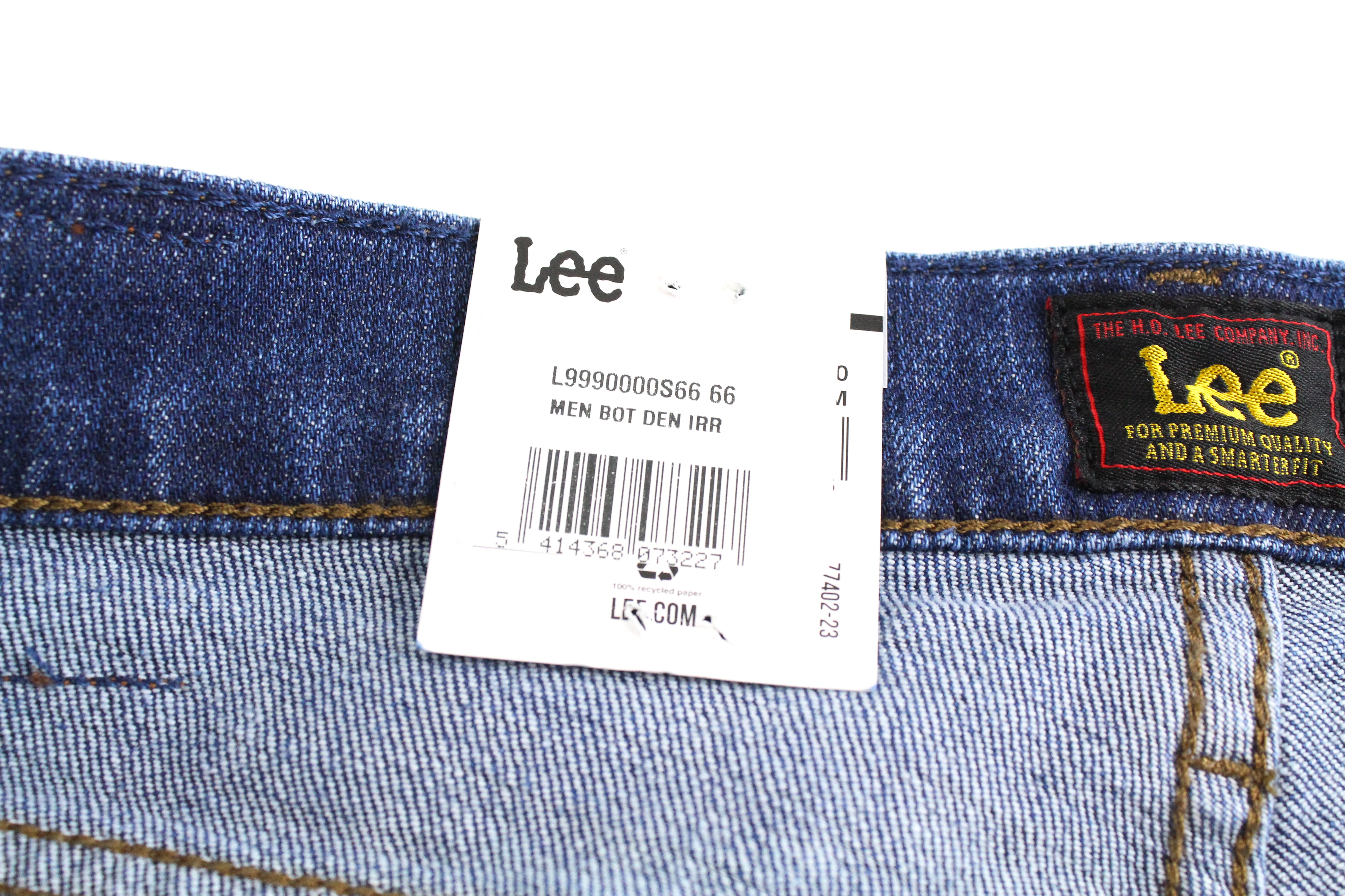 LEE Austin vyriški W30/L32 siaurėjantys tamsiai mėlyni vidutinio liemens tamprūs, įprasto kirpimo marškinėliai 