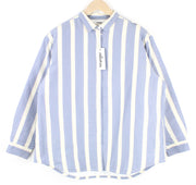 WRANGLER Women's S White Padded Shacket Stone Washed Blue Stripes