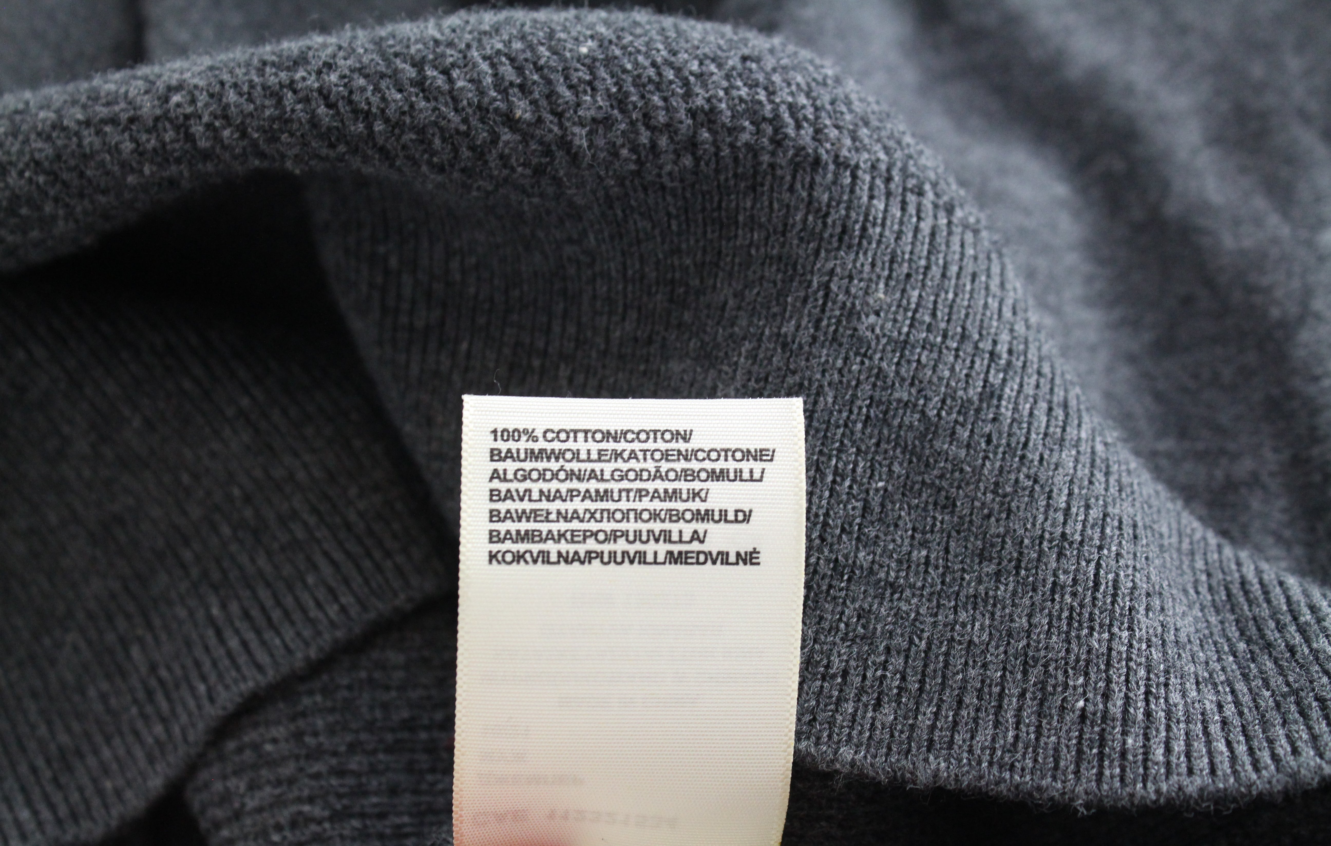 LEE Women's M Dark Grey Cotton Jumper Melange Crew Neck Tight-Knit