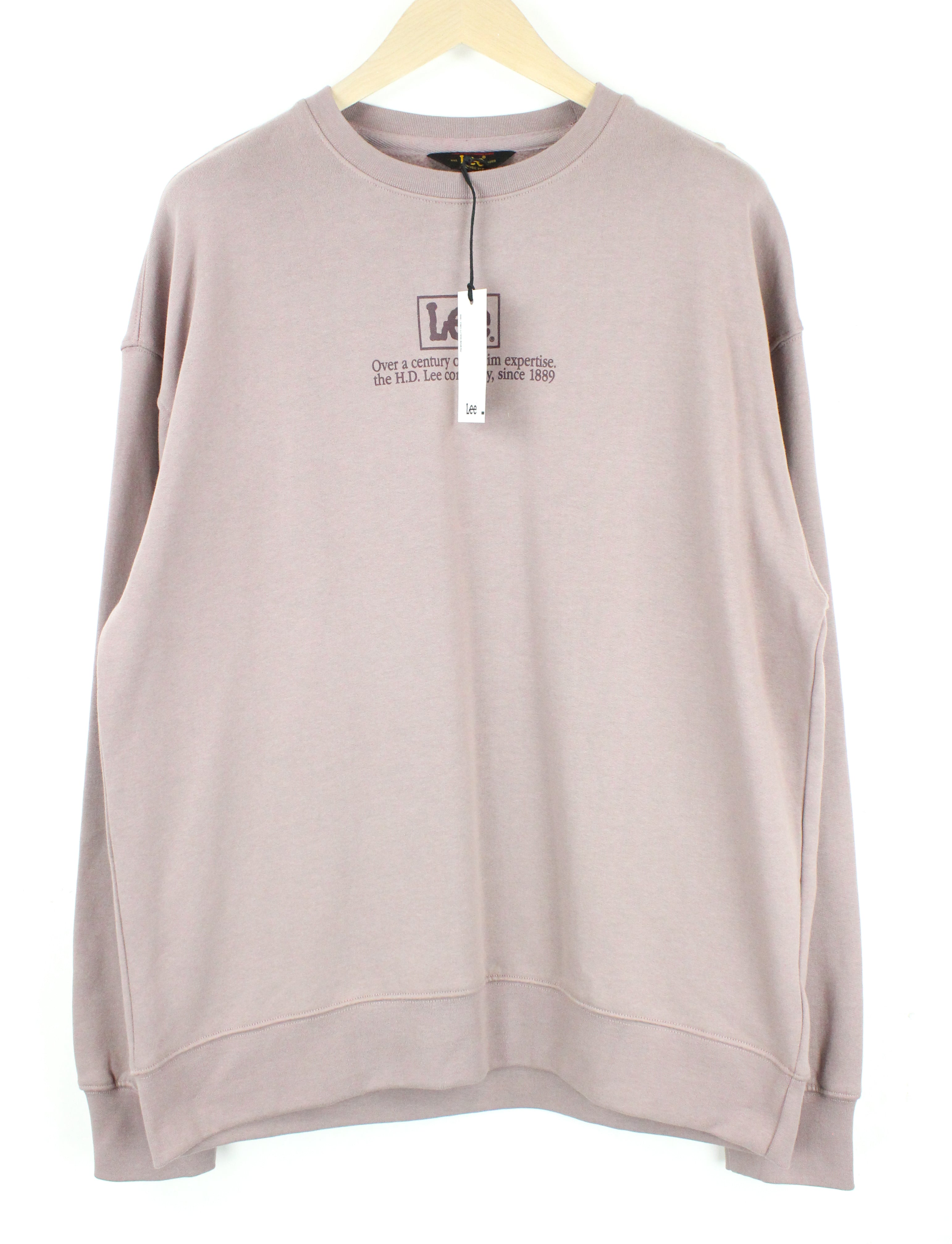 LEE Men's M Purple Storm Jersey Fleece Sweatshirt Crew Neck Loose Fit