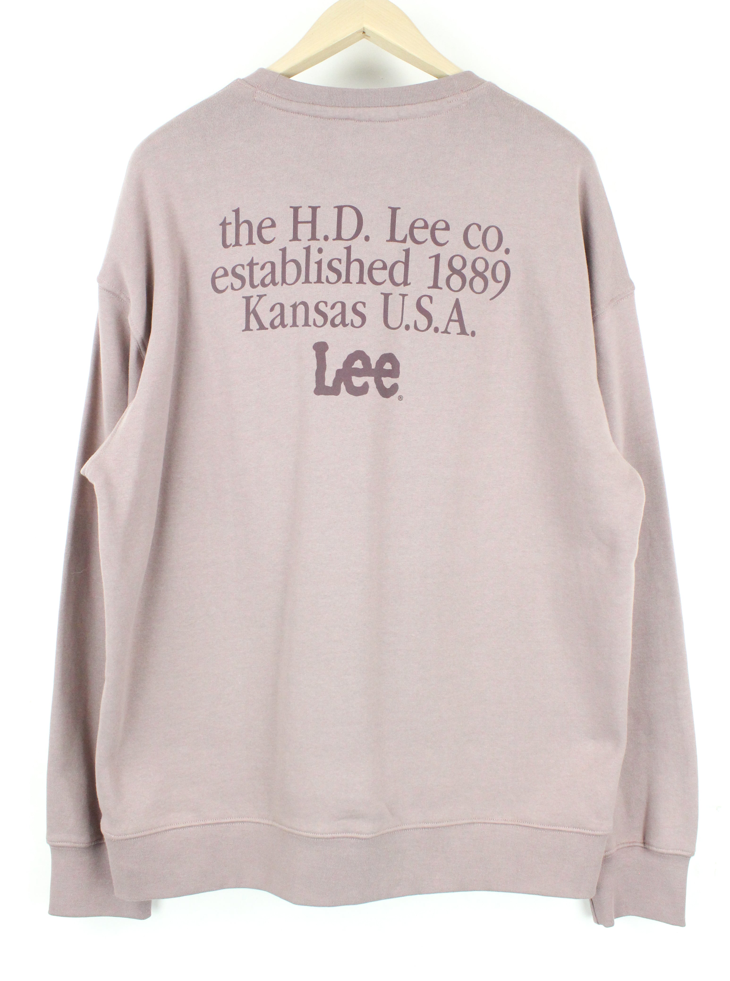 LEE Men's M Purple Storm Jersey Fleece Sweatshirt Crew Neck Loose Fit