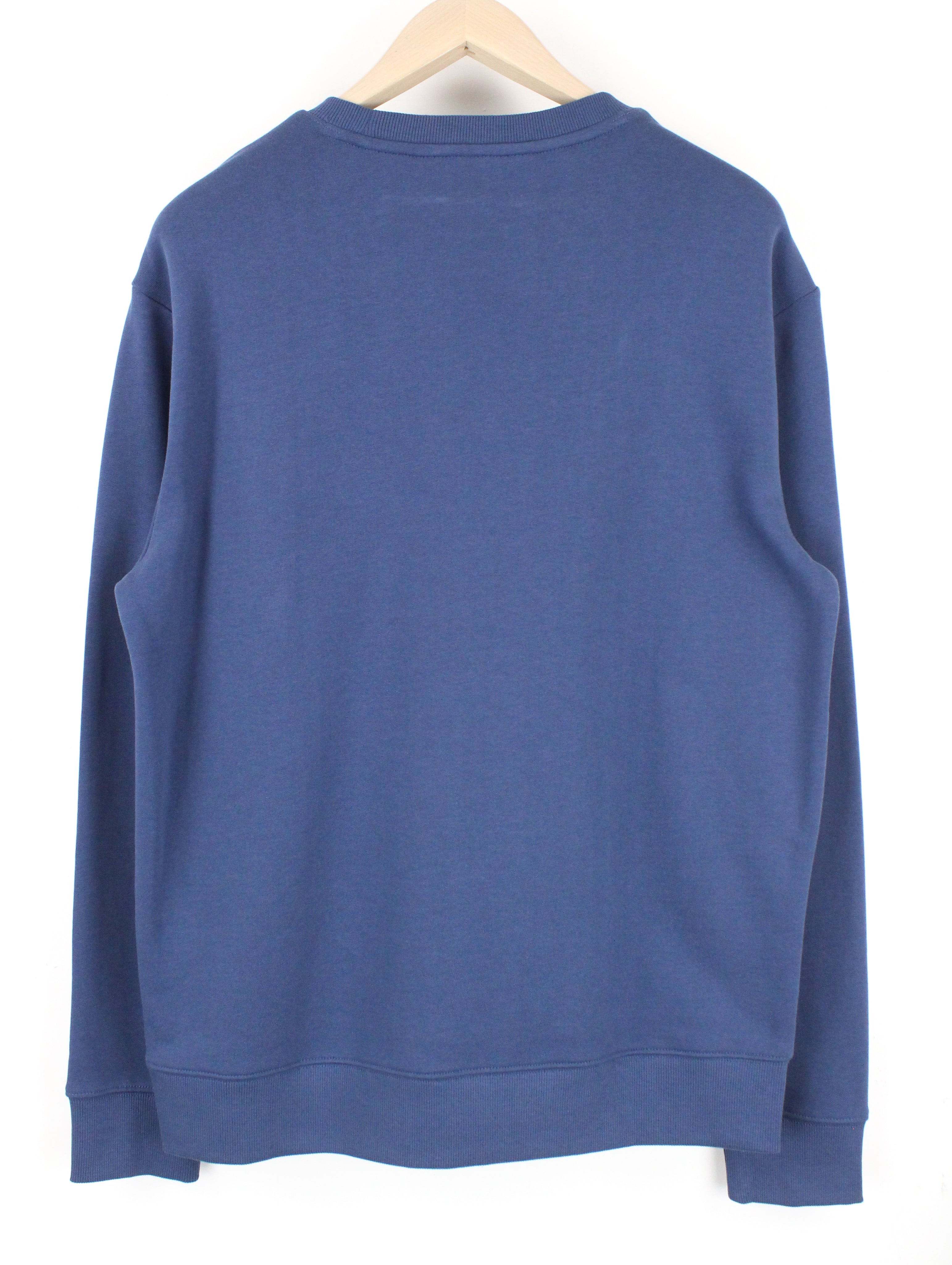 LEE Men's M Marine Blue Fleece Sweatshirt Logo Print Crew Neckline