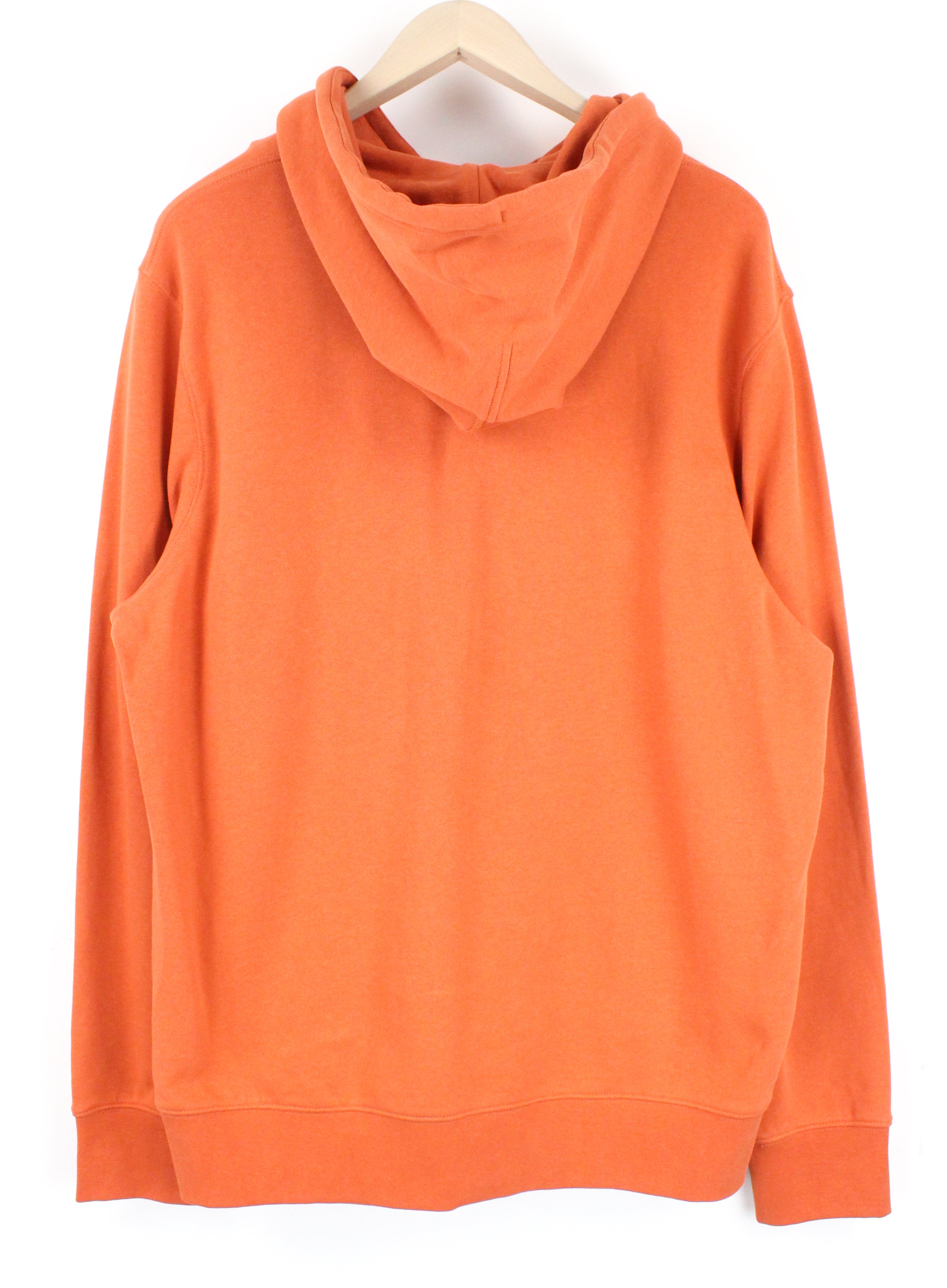 WRANGLER Men's M Orange Cotton Slogan Hoodie Fleece Sweatshirt Logo Print