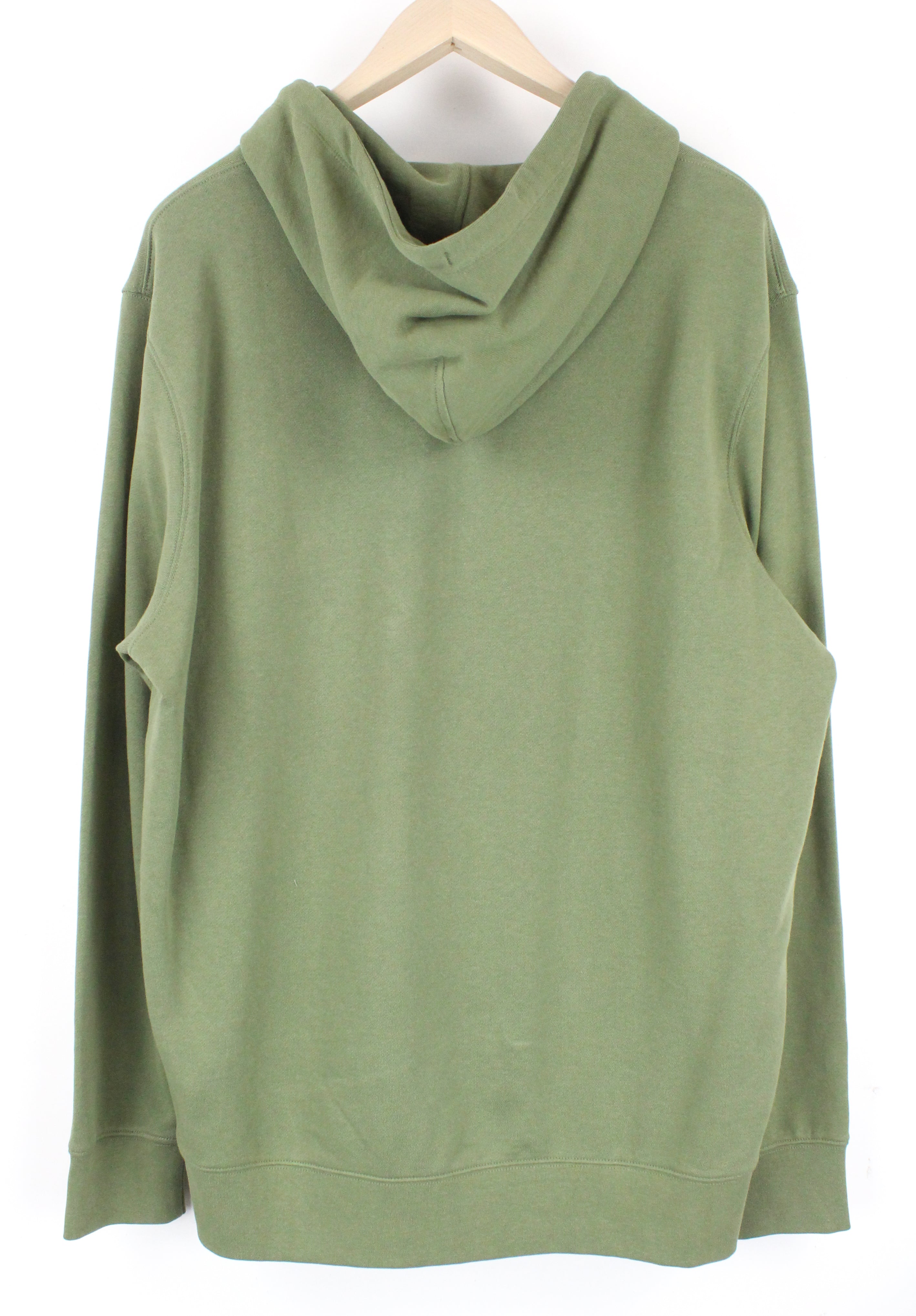 WRANGLER Men's M Green Hooded Slogan Fleece Sweatshirt