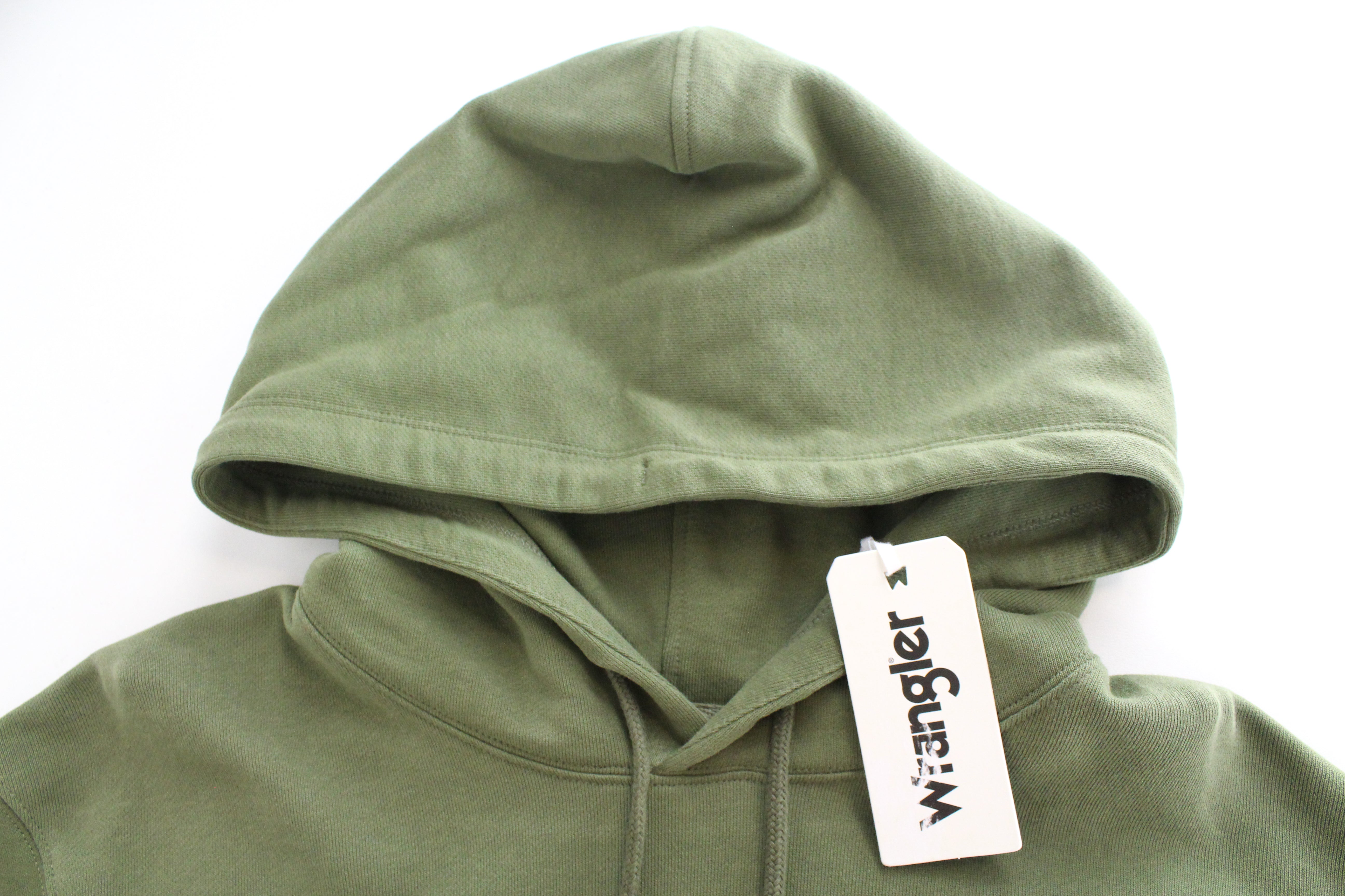 WRANGLER Men's M Green Hooded Slogan Fleece Sweatshirt