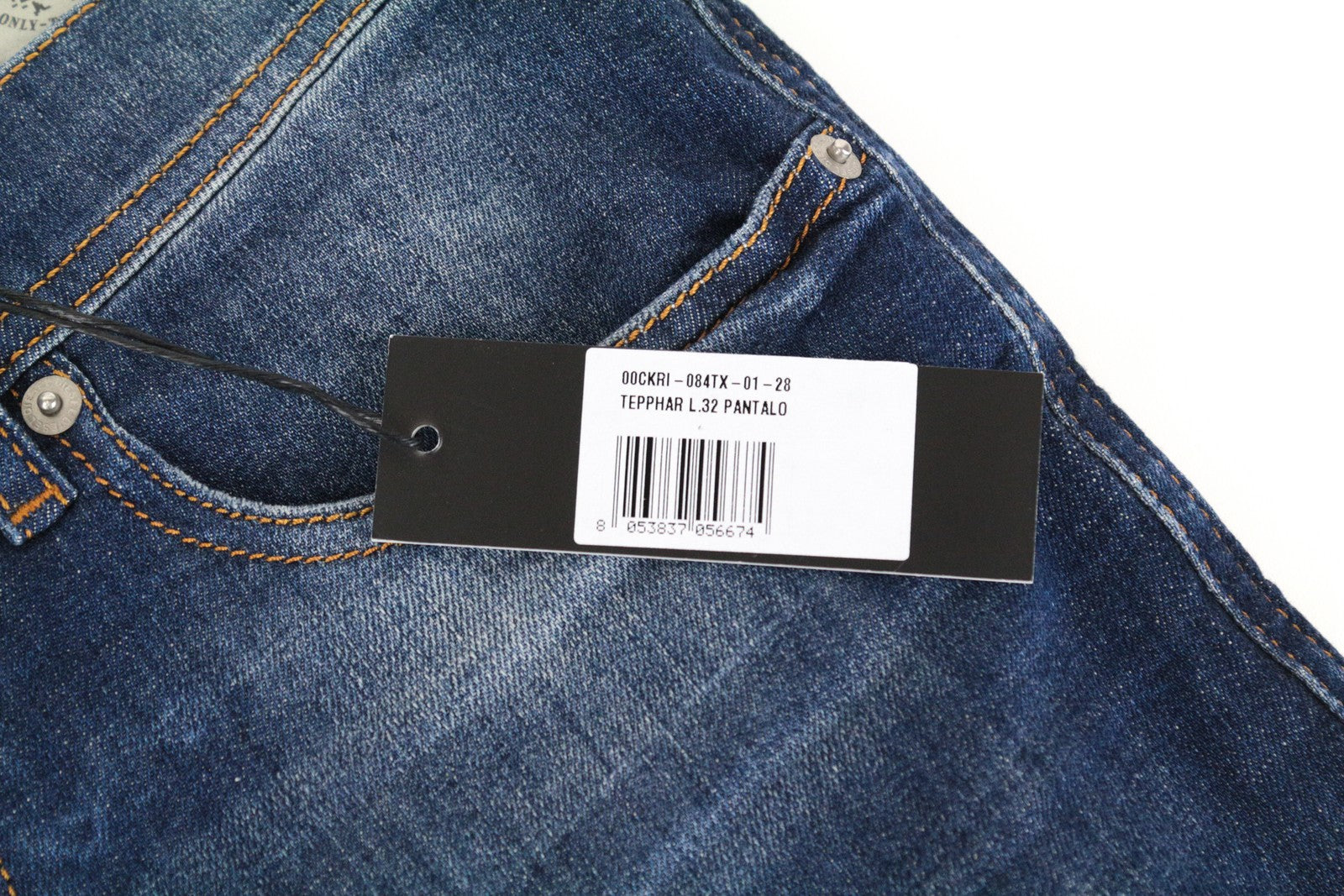 DIESEL Tepphar 084TX Men W28/L32 Slim Carrot Fit Blue Stretch Cotton Jeans