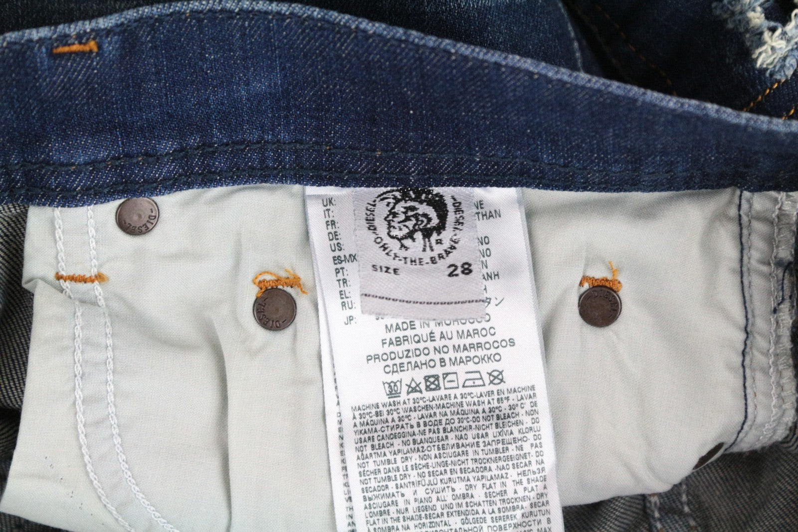 DIESEL Tepphar 084TX Men W28/L32 Slim Carrot Fit Blue Stretch Cotton Jeans