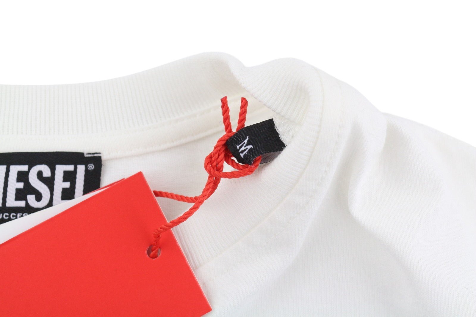 DIESEL T-Just-E31 Men T-Shirt M White Tricot Stretchy Cotton Crew Short Sleeve