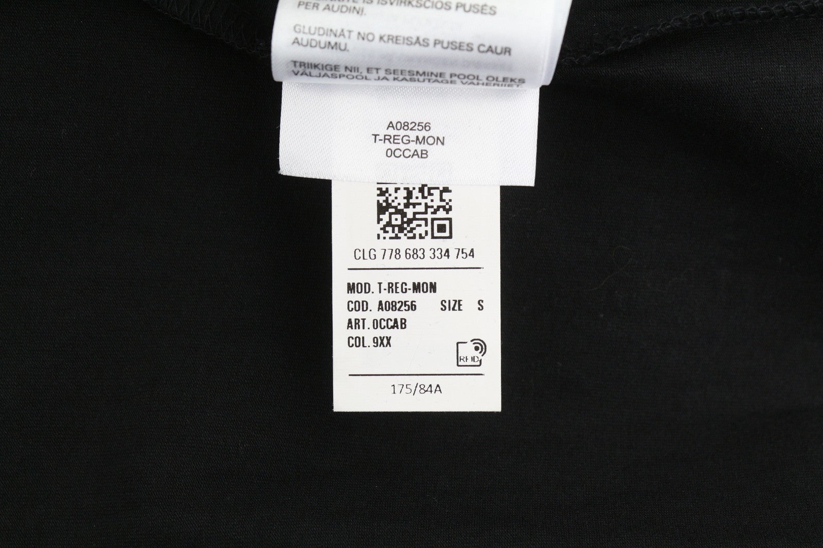 DIESEL T-Reg-Mon Women T-Shirt S Black Stretch Logo Print Crew Neck RRP€125