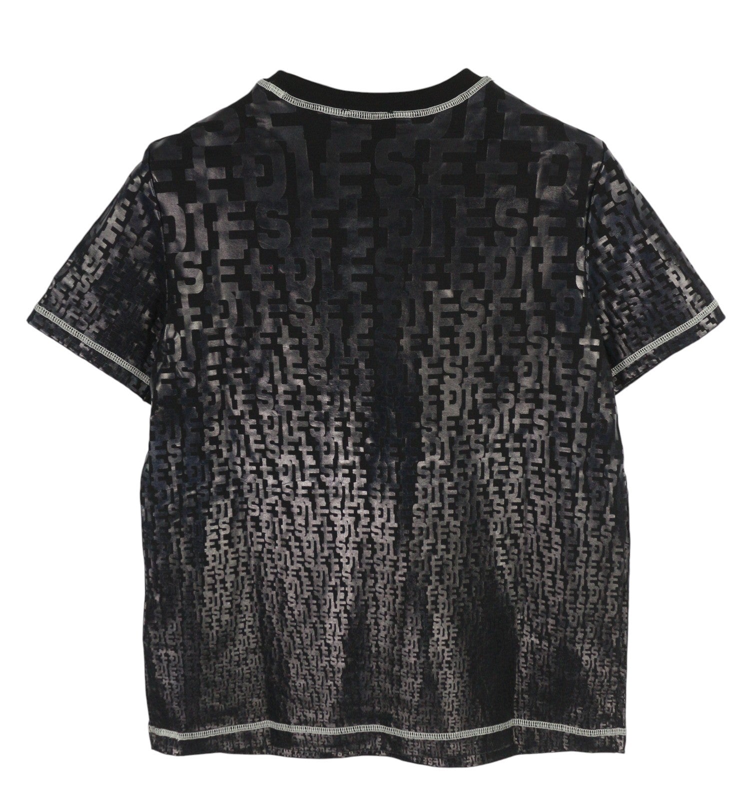 DIESEL T-Reg-Mon Women T-Shirt S Black Stretch Logo Print Crew Neck RRP€125