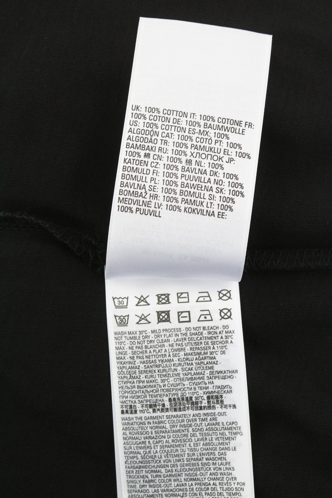 DIESEL T-Sily-New-Ita Women T-Shirt L Black Tricot Cotton Crew Neck Short Sleeve