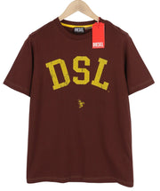 DIESEL T-Just-E35 Men T-Shirt S Brown Tricot Stretch Crew Neck Short Sleeve