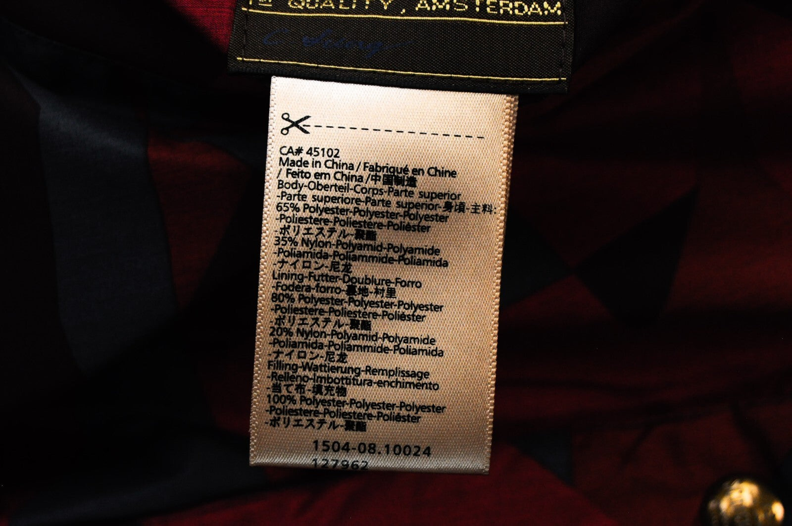 SCOTCH & SODA Mens Jacket S Red Patterned Reversible Quilted Snaps