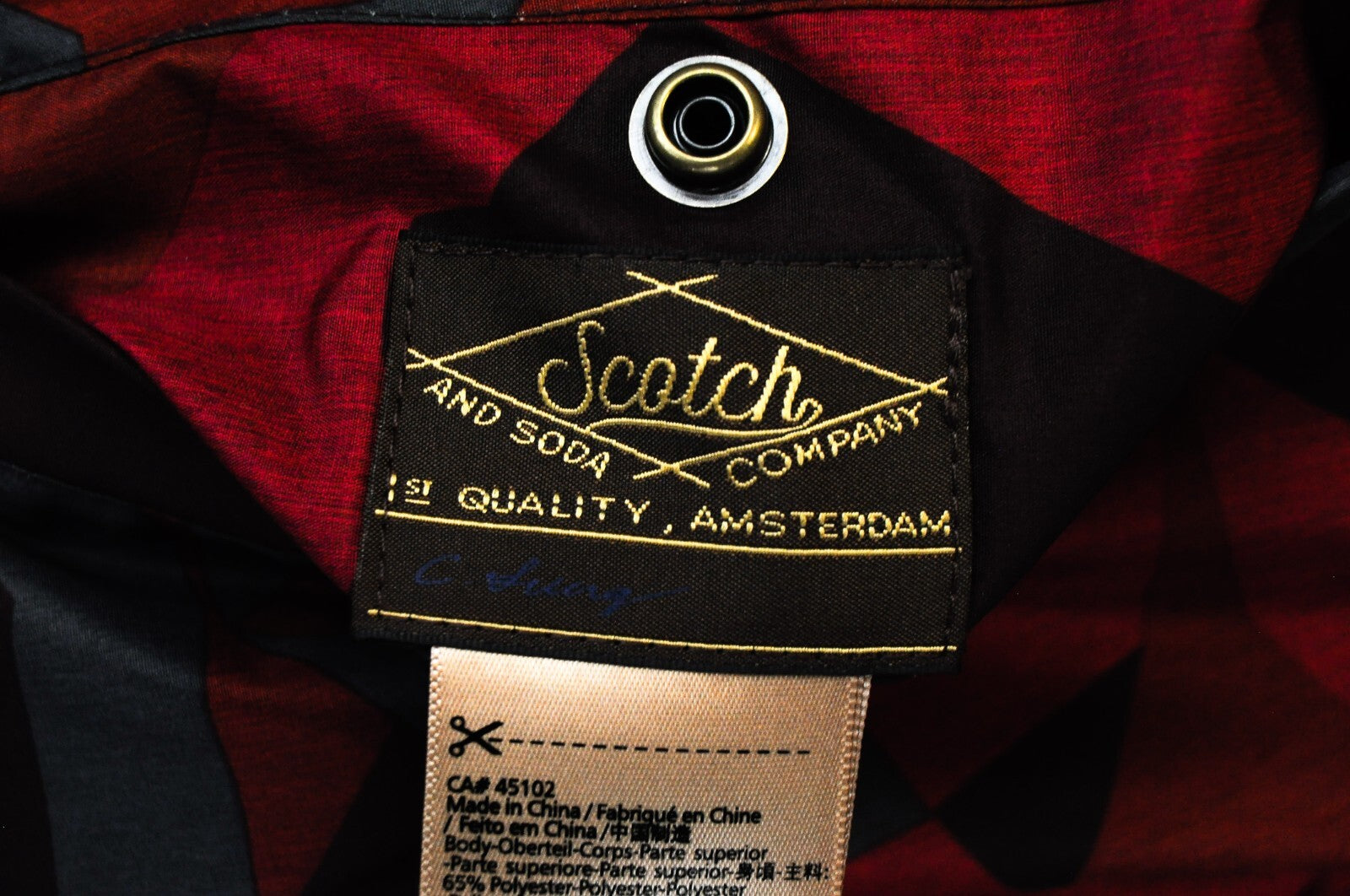 SCOTCH & SODA Mens Jacket S Red Patterned Reversible Quilted Snaps