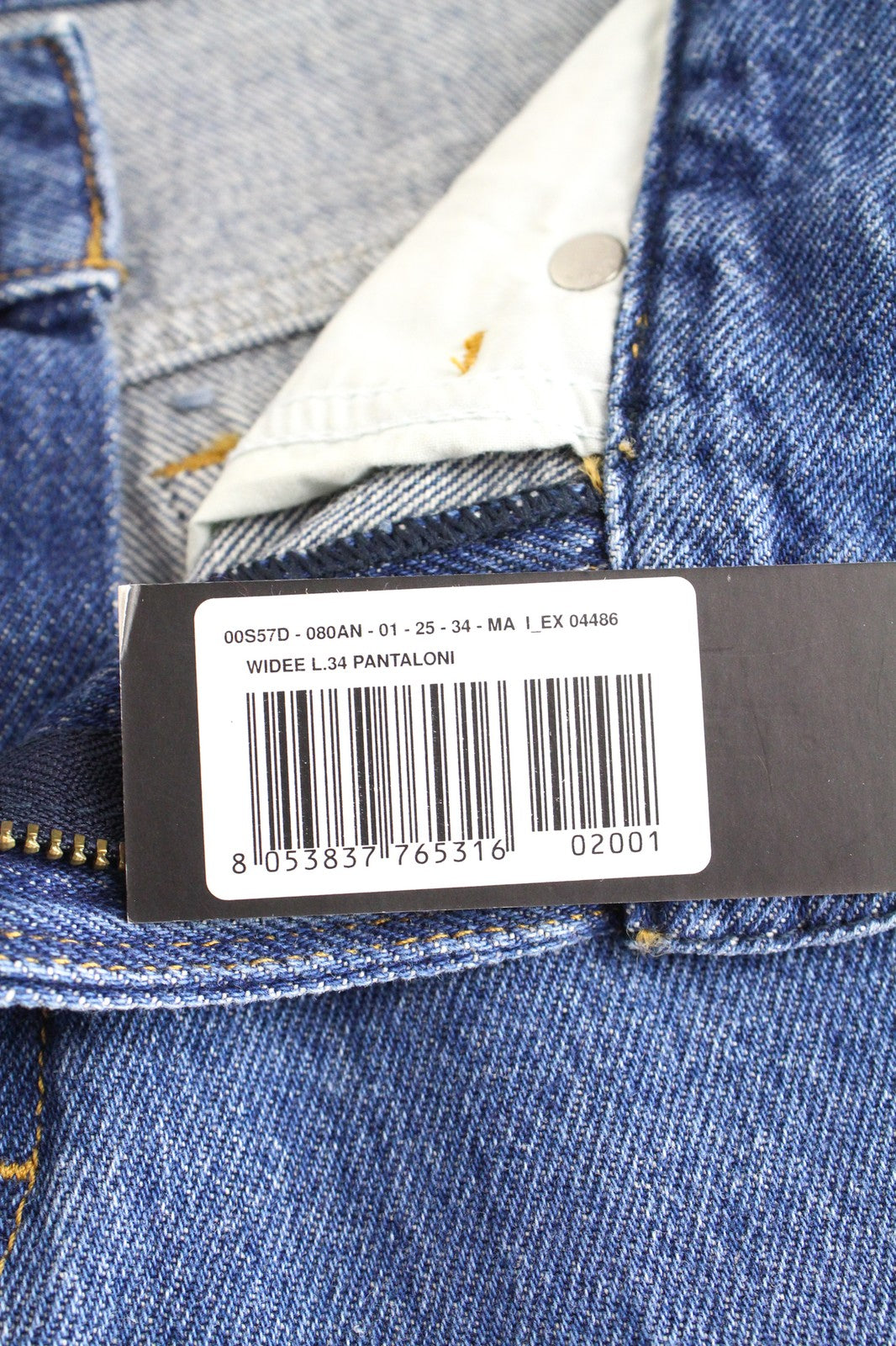 DIESEL Widee 080AN Women's Jeans W25/L34 Straight Blue Cotton Wash High Waist