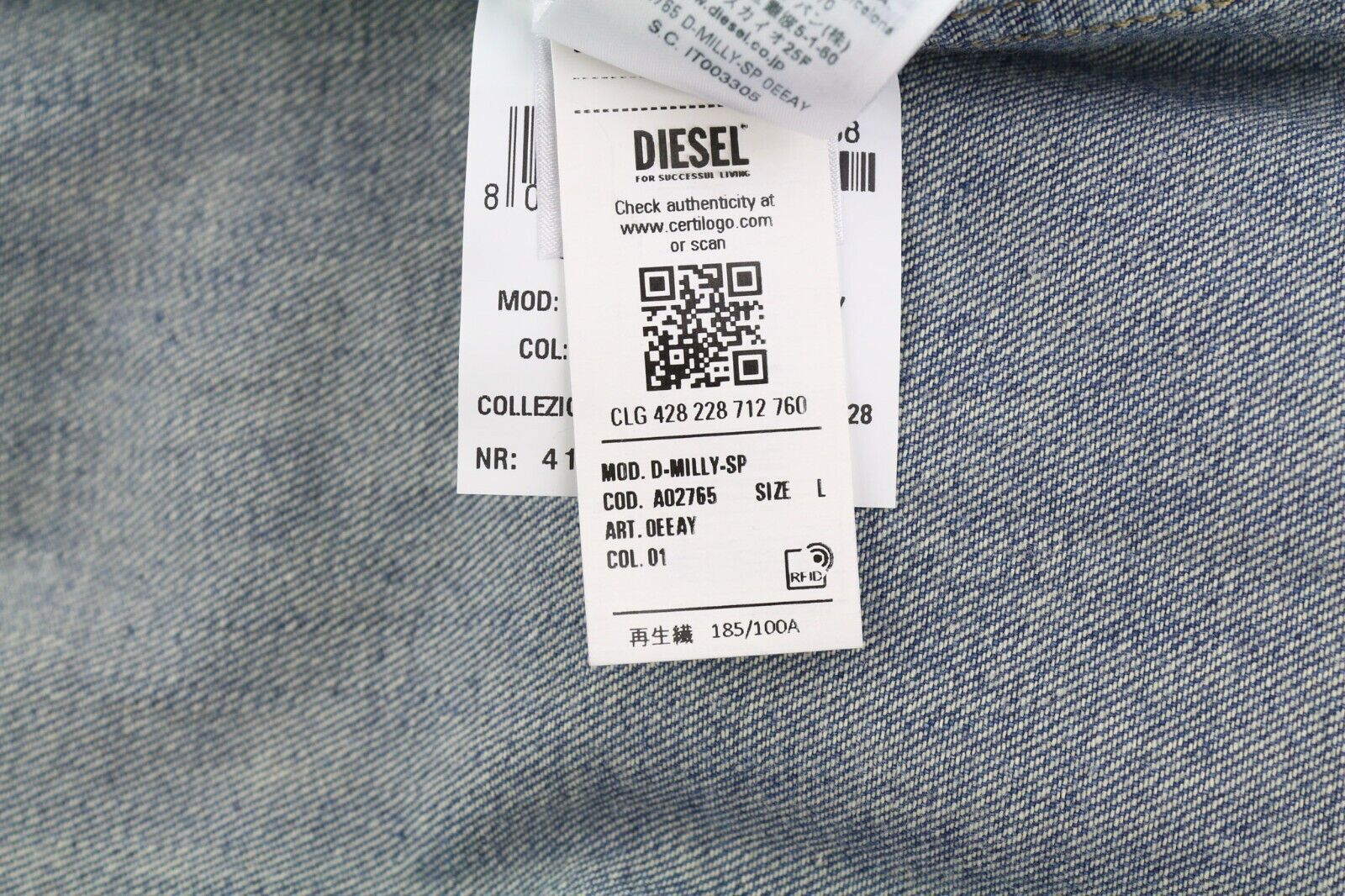 DIESEL D-Milly-Sp Mens Shirt L RRP€195  Snap Buttons Spread Neck  Blue