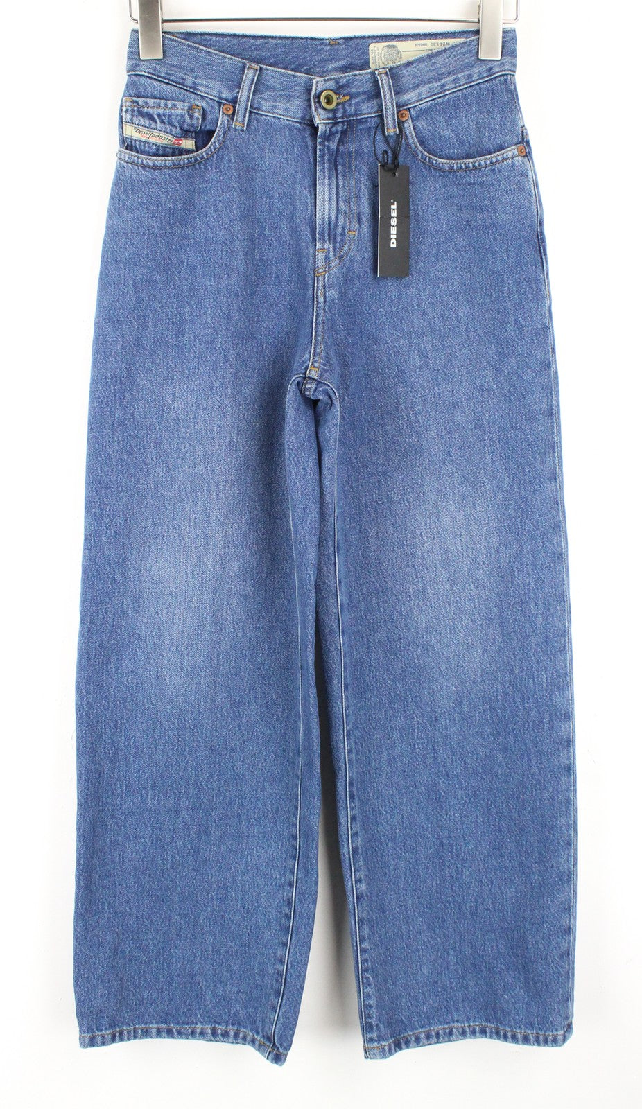 DIESEL Widee 080AN Women's Jeans W24/L30 Straight Fit Blue Cotton Girls