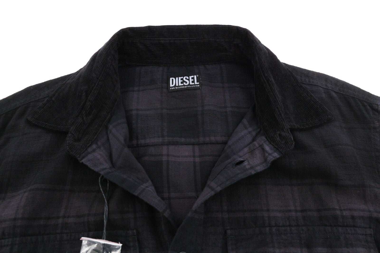 DIESEL S-Jess-Dip Mens Shirt XL RRP€150 Flannel Check Button Up Patch Pockets