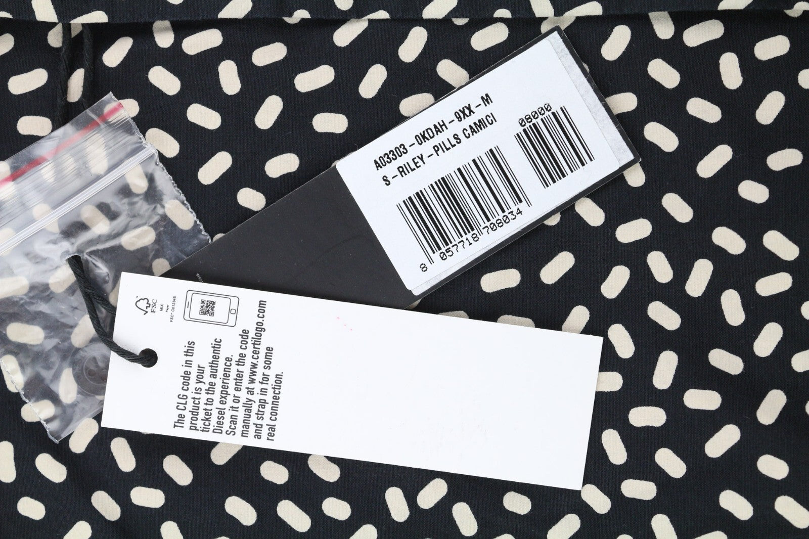 DIESEL S-Riley-Pills Mens Shirt M  Patterned Button Up Spread Neck RRP110