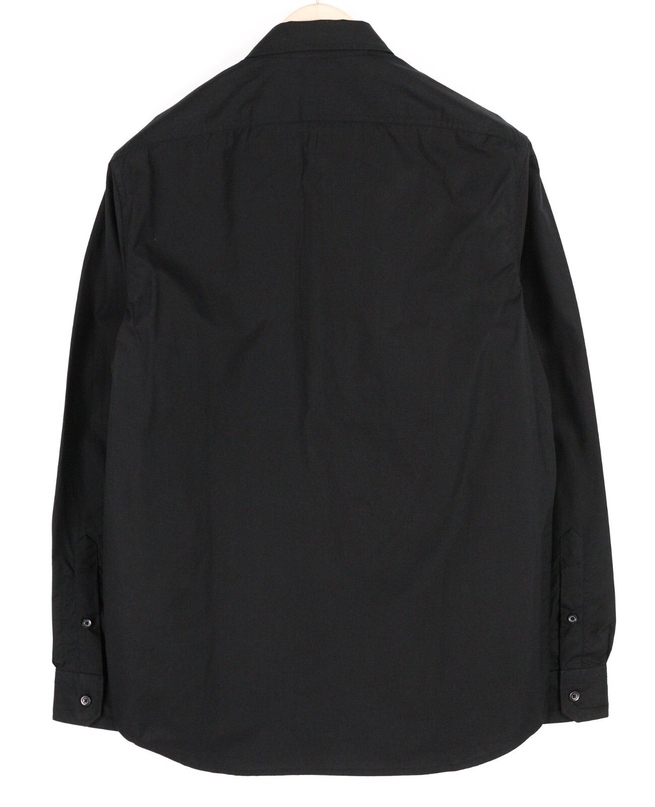 DIESEL S-Olsen Mens Shirt M  Black Hidden Button Up Patch Pocket Spread