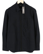 DIESEL S-Olsen Mens Shirt L  Black Hidden Button Up Patch Pocket Spread