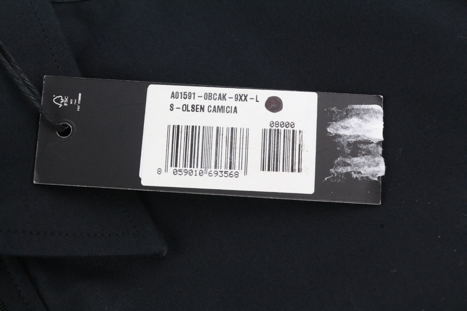 DIESEL S-Olsen Mens Shirt L  Black Hidden Button Up Patch Pocket Spread