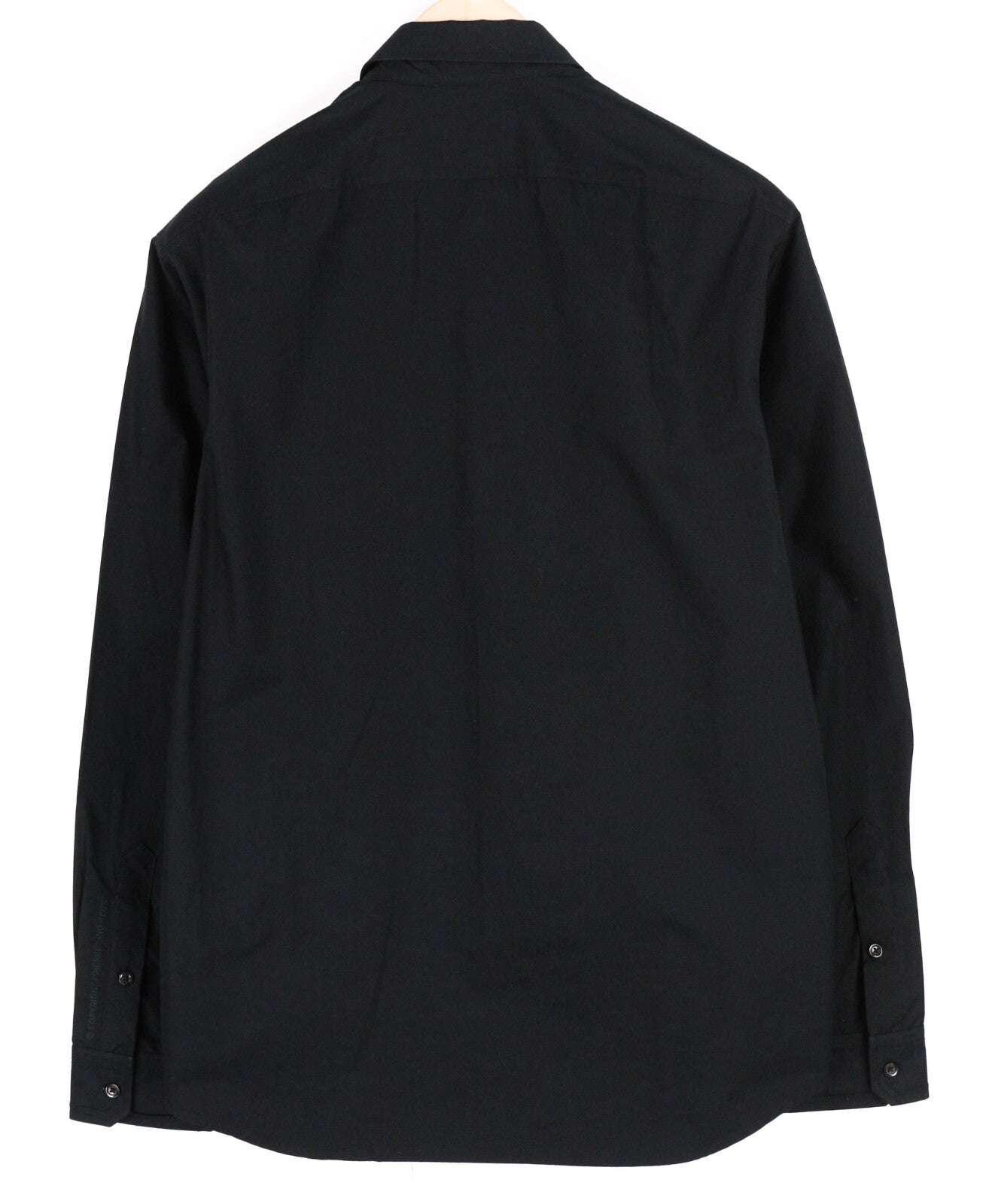 DIESEL S-Olsen Mens Shirt L  Black Hidden Button Up Patch Pocket Spread