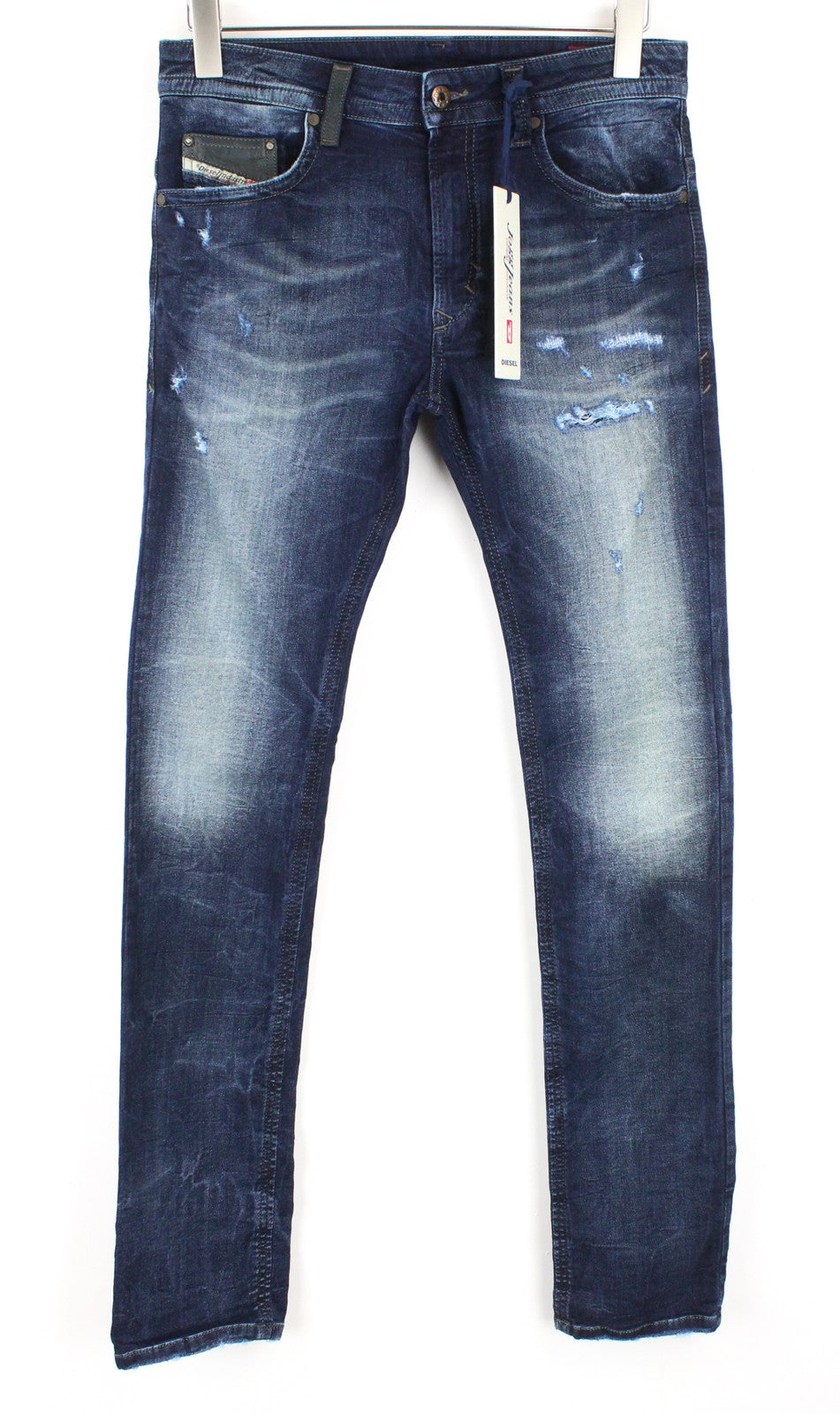 DIESEL Thavar-NE R060S Men's Jeans W28 Jogg Slim Blue Washed Cotton Stretch