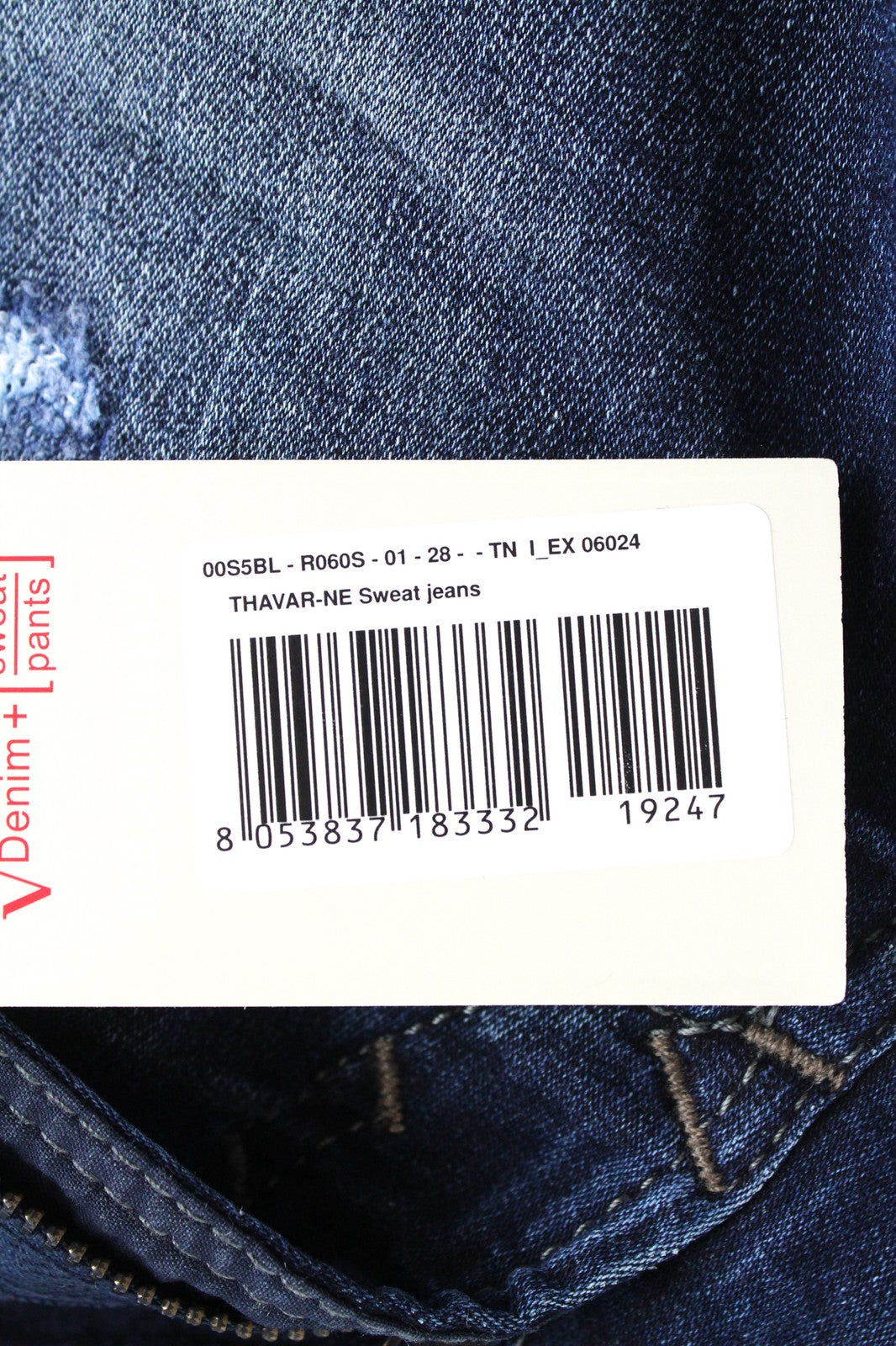 DIESEL Thavar-NE R060S Men's Jeans W28 Jogg Slim Blue Washed Cotton Stretch