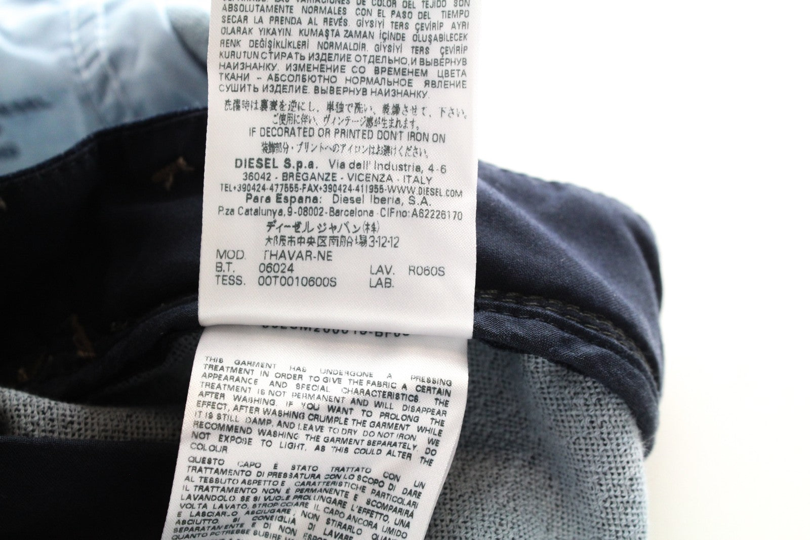 DIESEL Thavar-NE R060S Men's Jeans W28 Jogg Slim Blue Washed Cotton Stretch