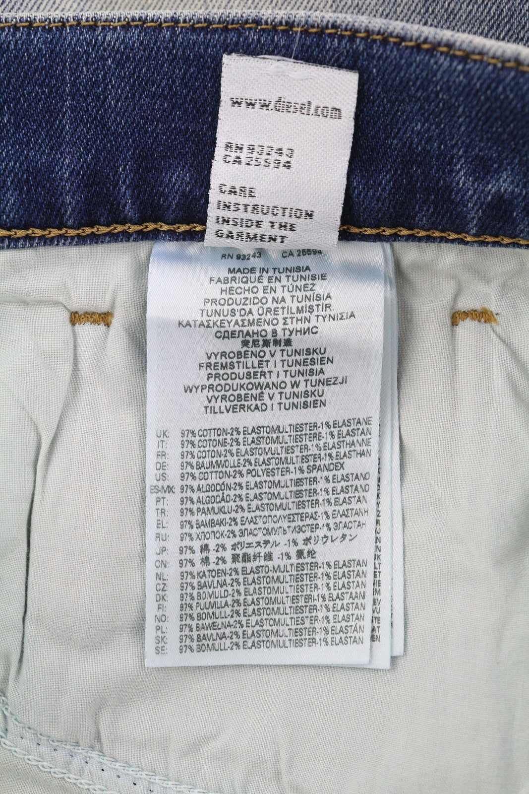 DIESEL D-Fining 009RS Mens Jeans W31/L34 Tapered Leg Stretch Washed Blue