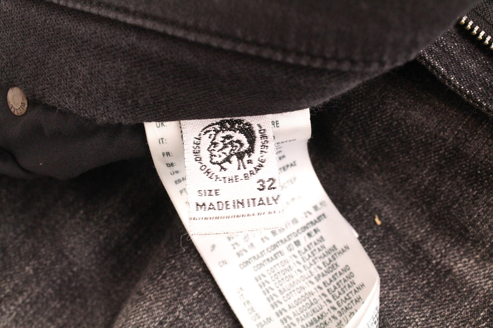 DIESEL D-Skint-RX-NE 069PC Men's Jeans W32 Jogg Baggy Grey Cotton Stretch