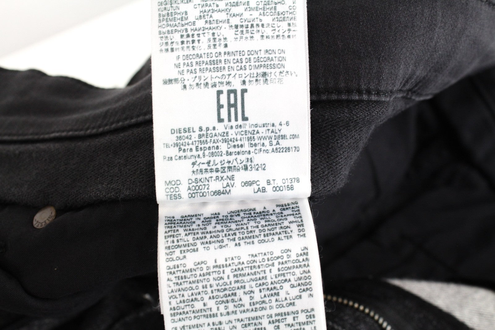 DIESEL D-Skint-RX-NE 069PC Men's Jeans W32 Jogg Baggy Grey Cotton Stretch