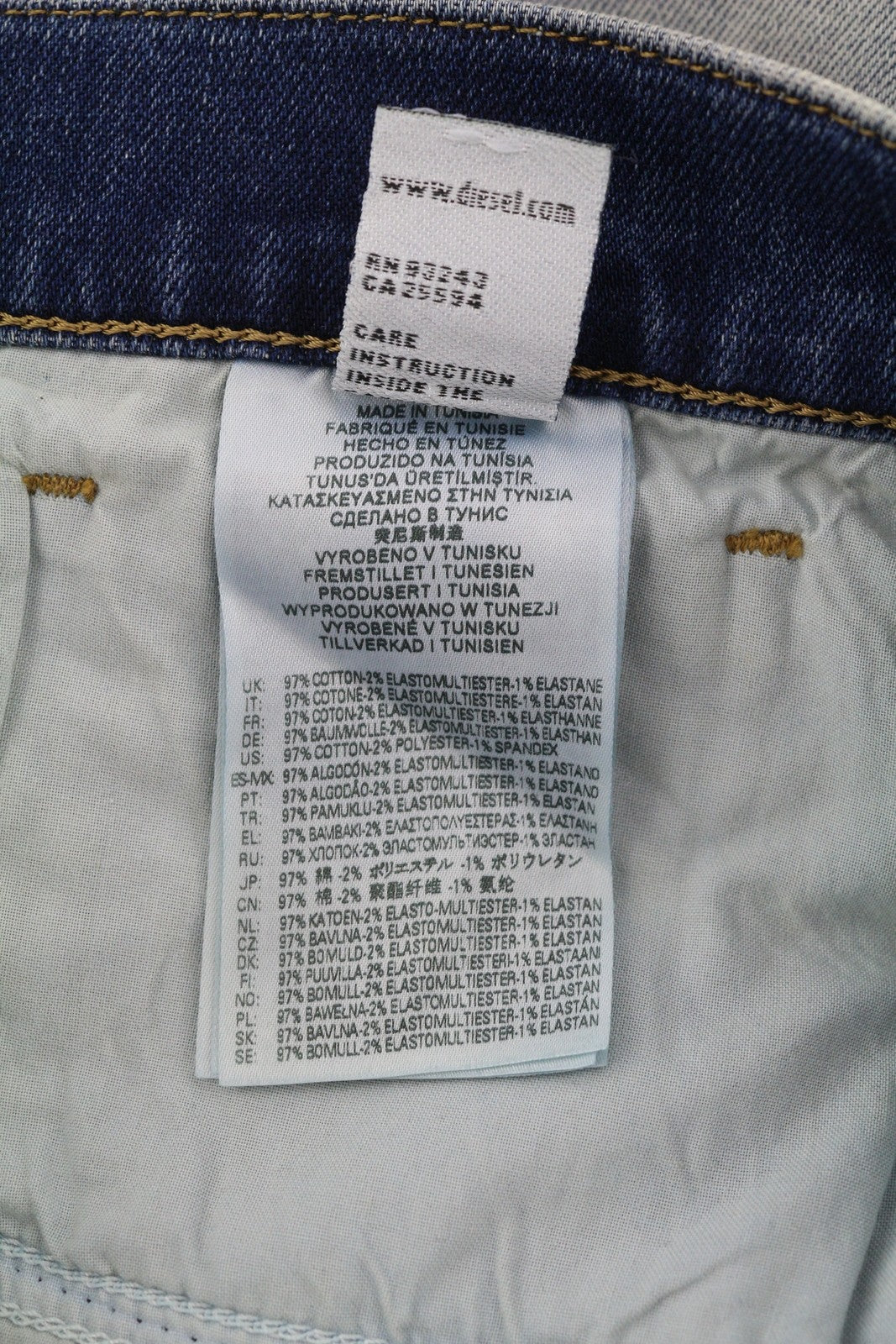 DIESEL D-Fining 009RS Mens Jeans W30/L30 Tapered Leg Stretch Washed Blue